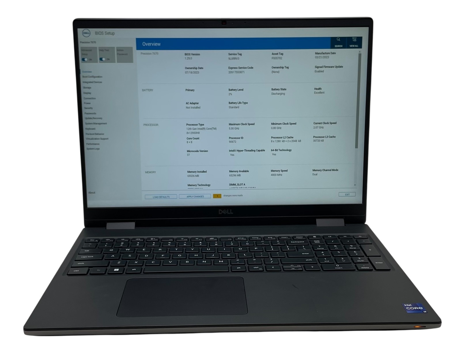 Dell Precision 7670 16″ i9-12950HX 64GB RAM 512GB SSD – Grade D