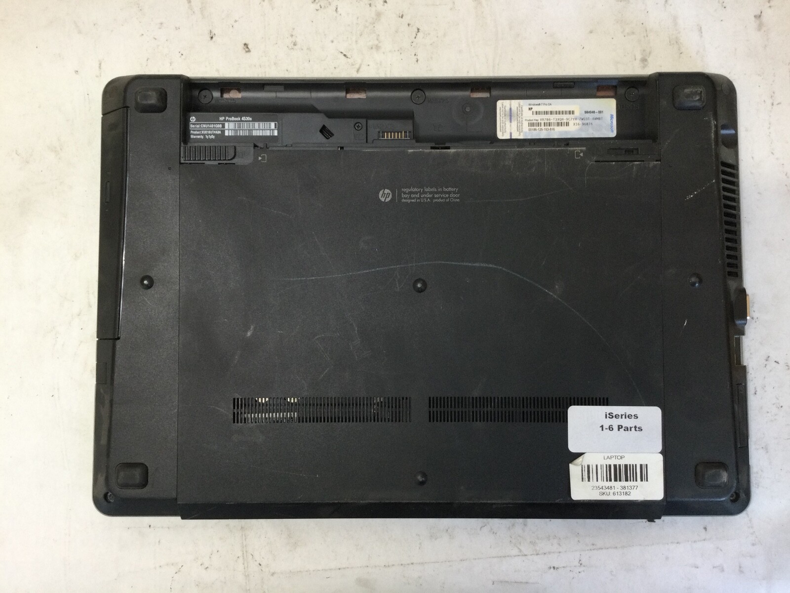 HP PROBOOK 4530S – FOR PARTS – NO RAM – INTEL CORE I3 – READ DESCRIPTION – BB!!!