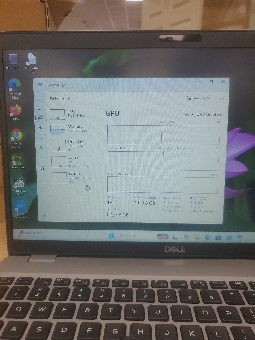 Dell Precision 3550 Laptop – i5-10310U 8GB 256GB SSD 15.6″ 051326-3