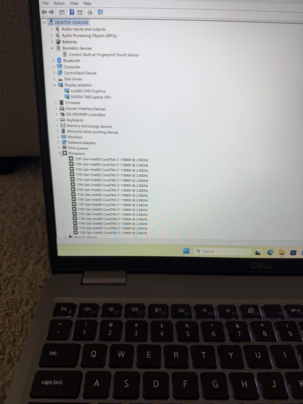 DELL PRECISION 3561 CORE i7 11TH GEN 32GB RAM 512GB SSD 4GB GPU