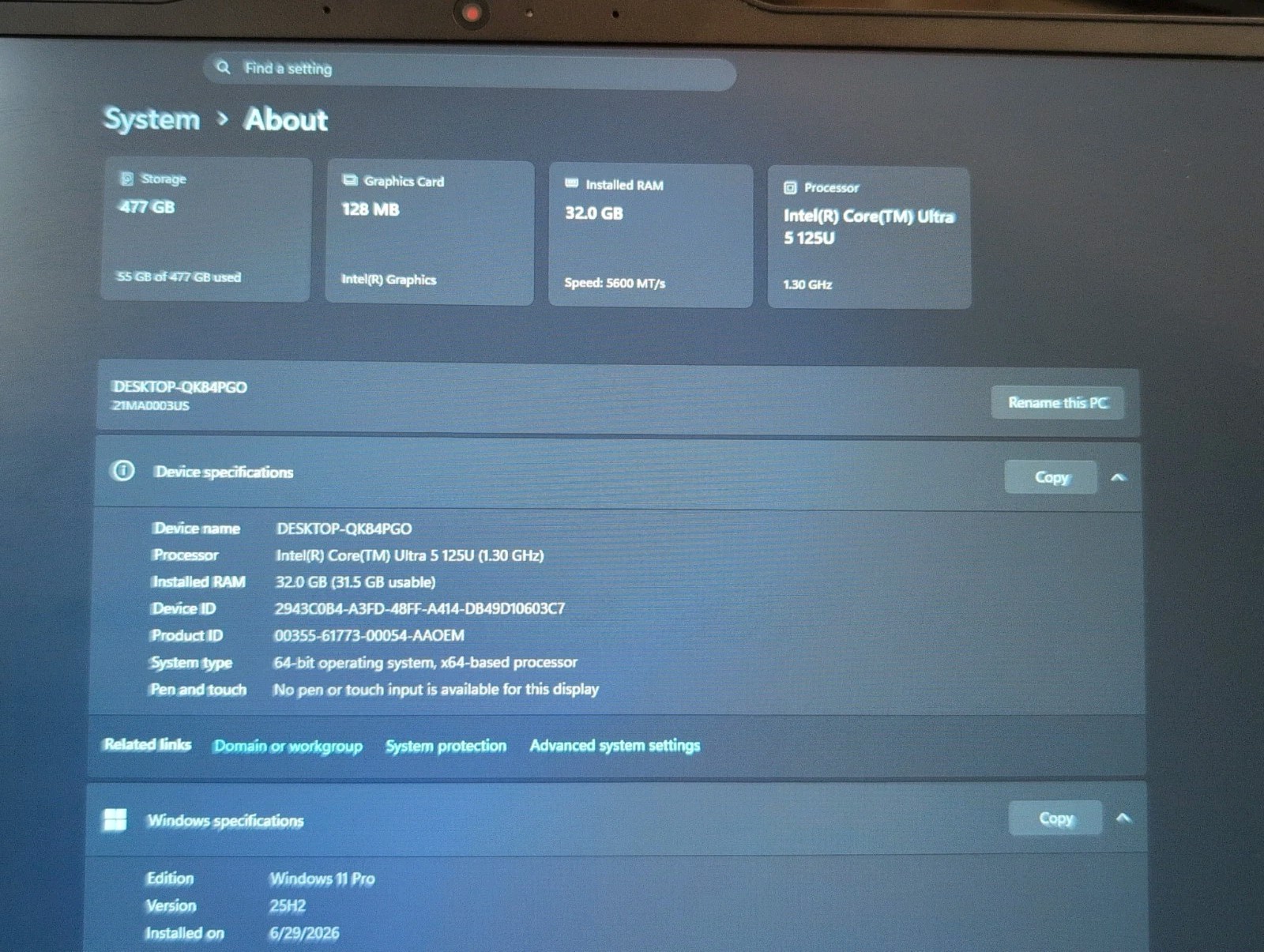 Lenovo ThinkPad E16 Gen 2 Intel Ultra 5 125U 32GB RAM 512GB SSD – EXCELLENT