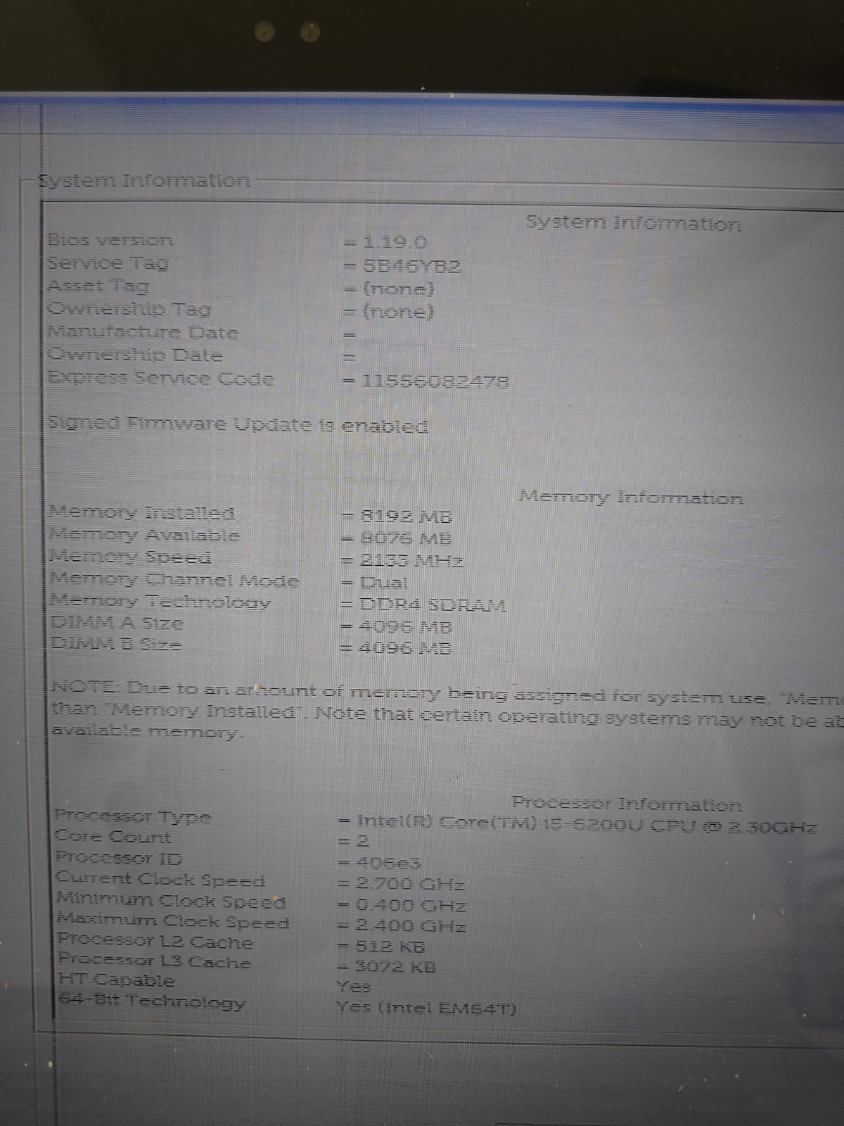 PARTS Dell Inspiron 15 7000 No SSD 8GB RAM Battery Power Adapter