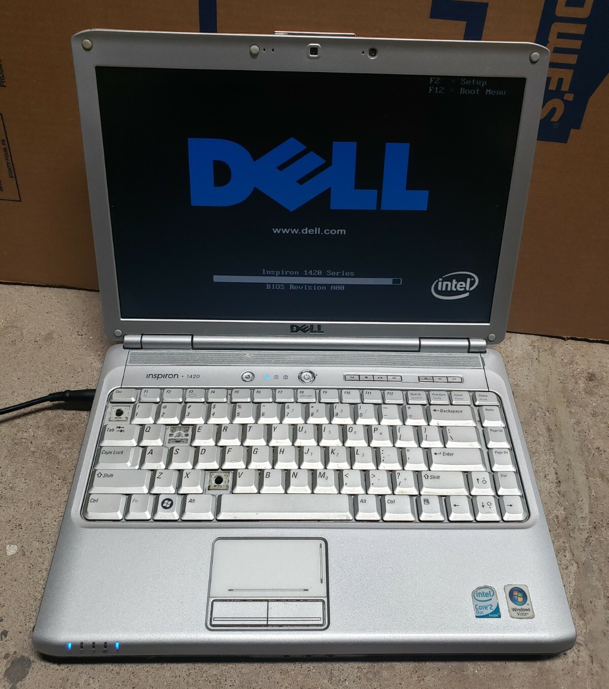 Dell Inspiron 1420 Laptop Computer 2GHz 2GB No HDD PARTS REPAIR