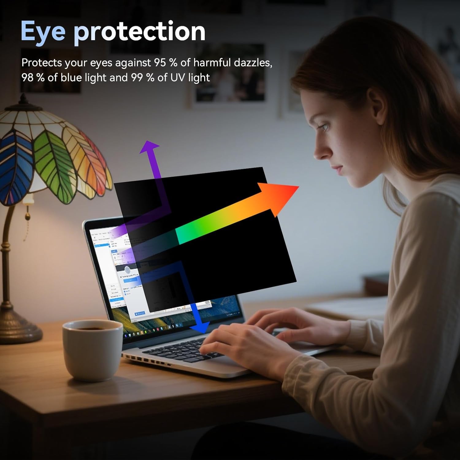 14″ Privacy Screen for Laptops 16:9, 360° Anti Glare Shield Filter for Monitors