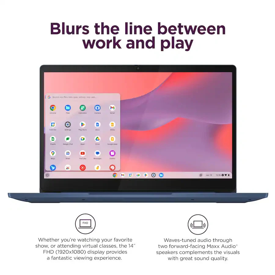 Lenovo IdeaPad Slim 3 Chromebook 14″ FHD MediaTek 8-Core 4GB 64GB Abyss Blue