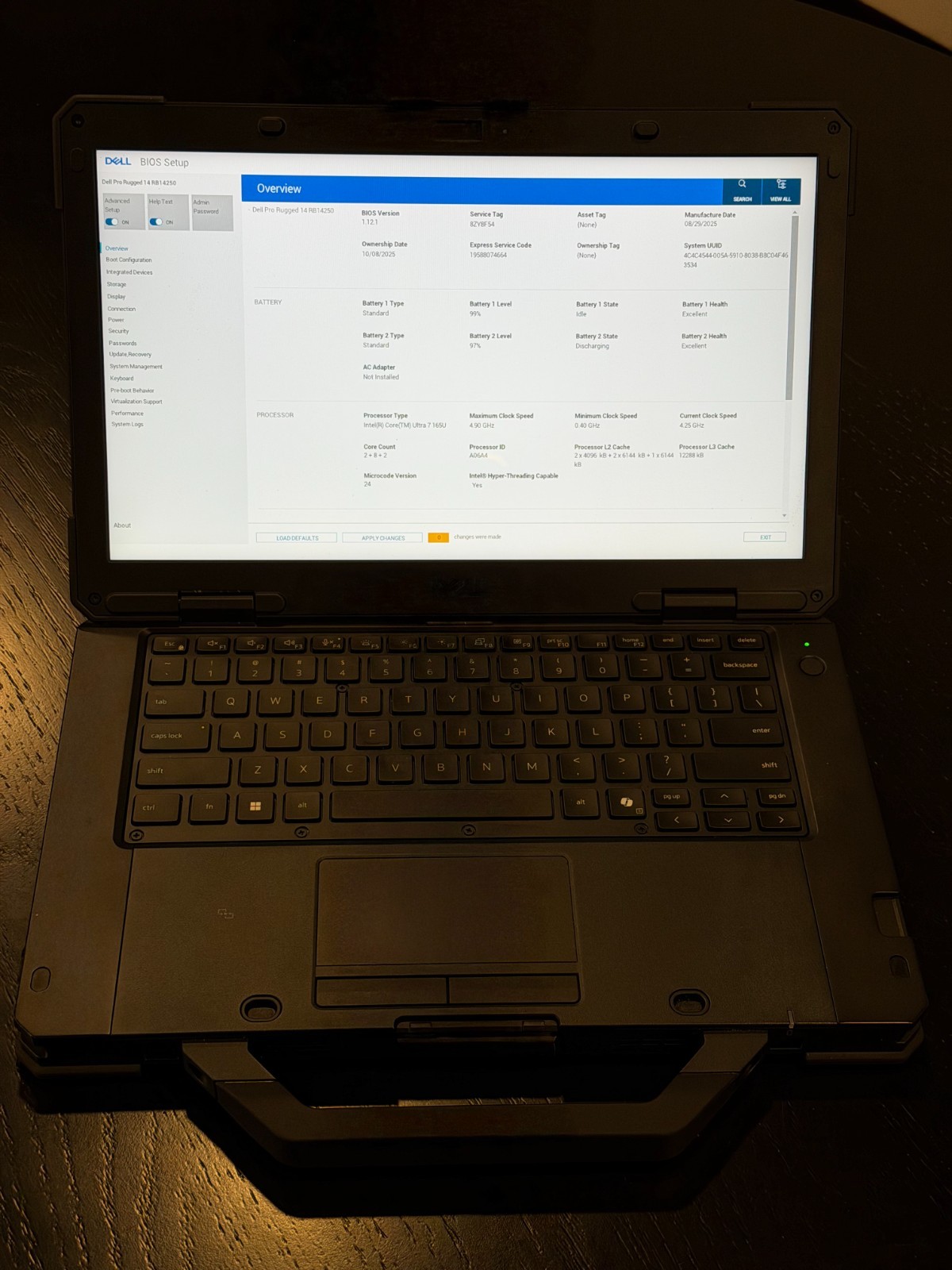 Dell Pro Rugged 14 RB14250 Ultra 7 165U 32GB 2TB Touch GPS