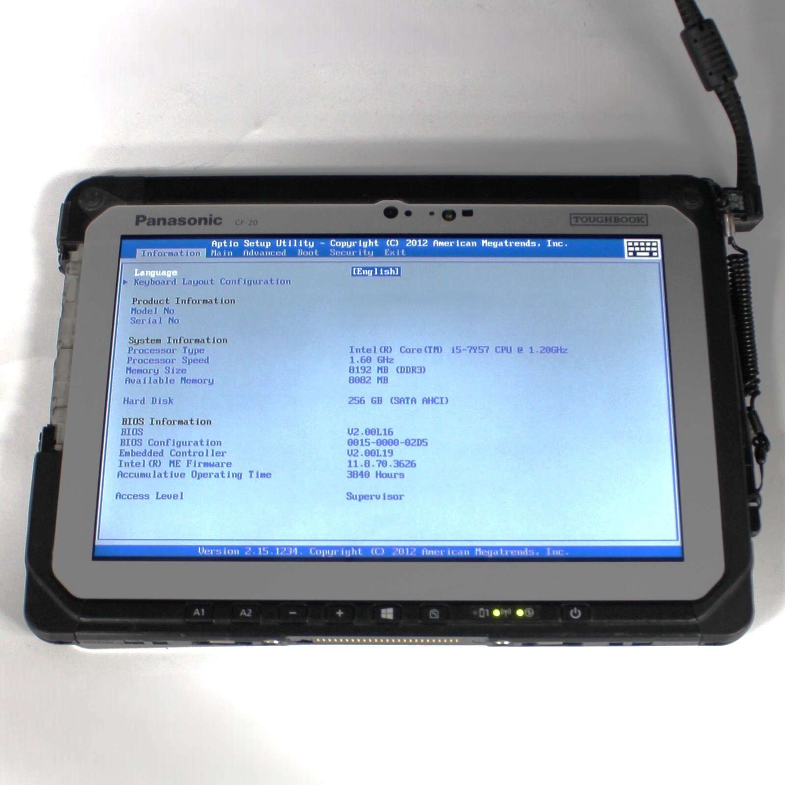 LOT OF 10, Panasonic Toughbook CF-20 MK2, I5-7Y57, 8GB RAM 256GB SSD, 4G LTE