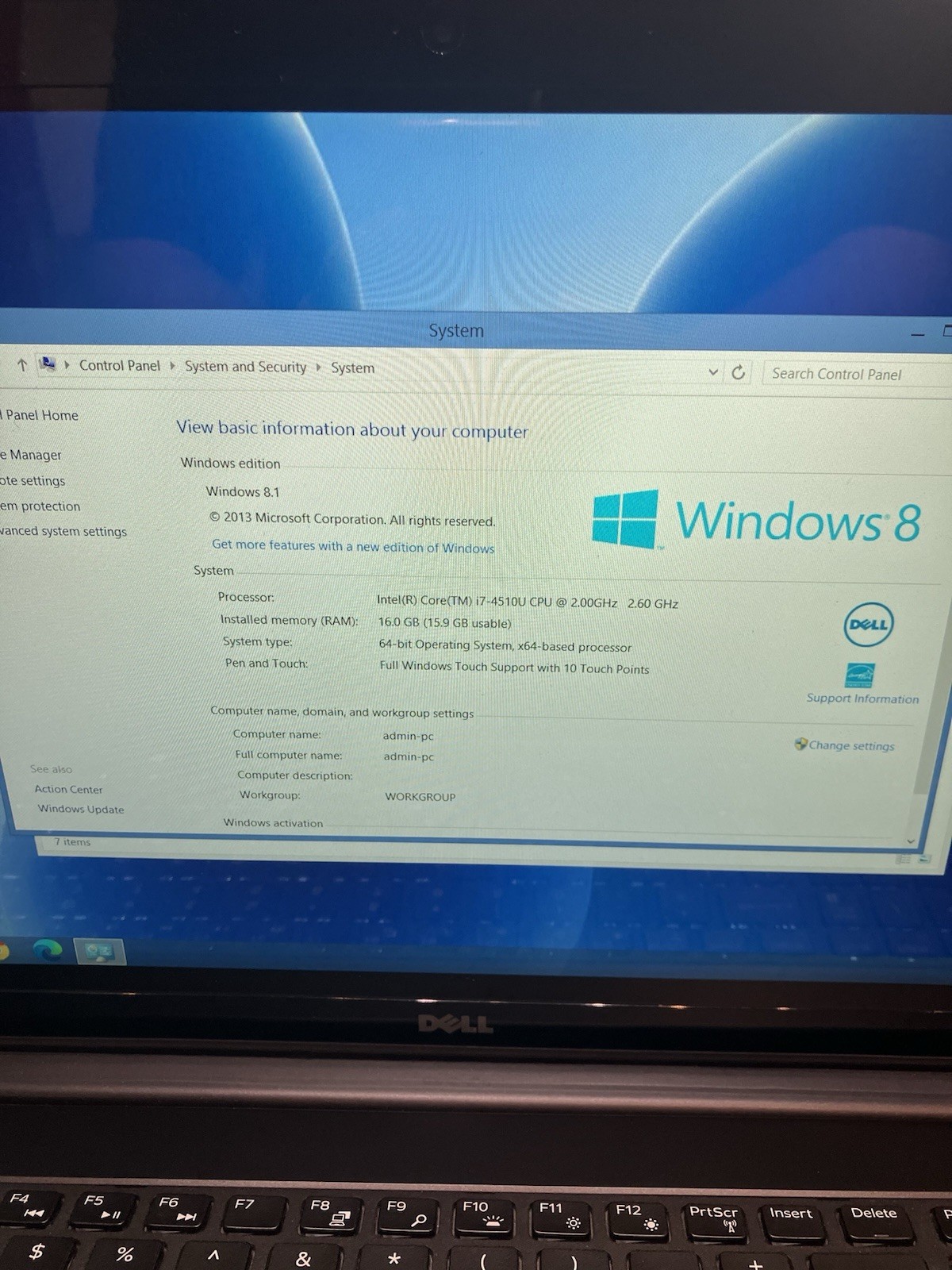 Dell Inspiron 15-5547 i7-4510u Laptop 16GB RAM 1TB HDD Touch Win8 I-7415 Jar