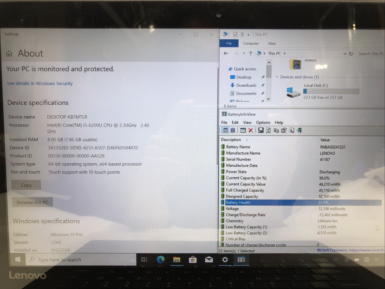 Lenovo ideapad Flex4, Intel Core i5-6200U @2.30Ghz, 8GB RAM, 256GB SSD, W10Pro