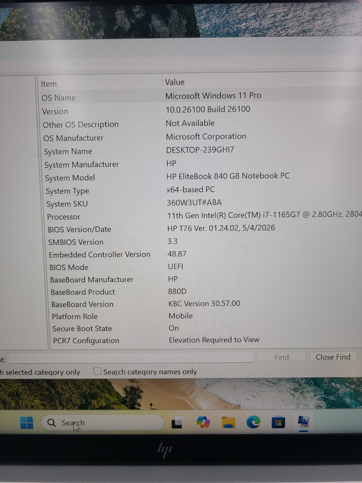 HP EliteBook 840 G8 i7-1165G7 2.80GHz 16GB Ram 256GB SSD Win 11 PRO