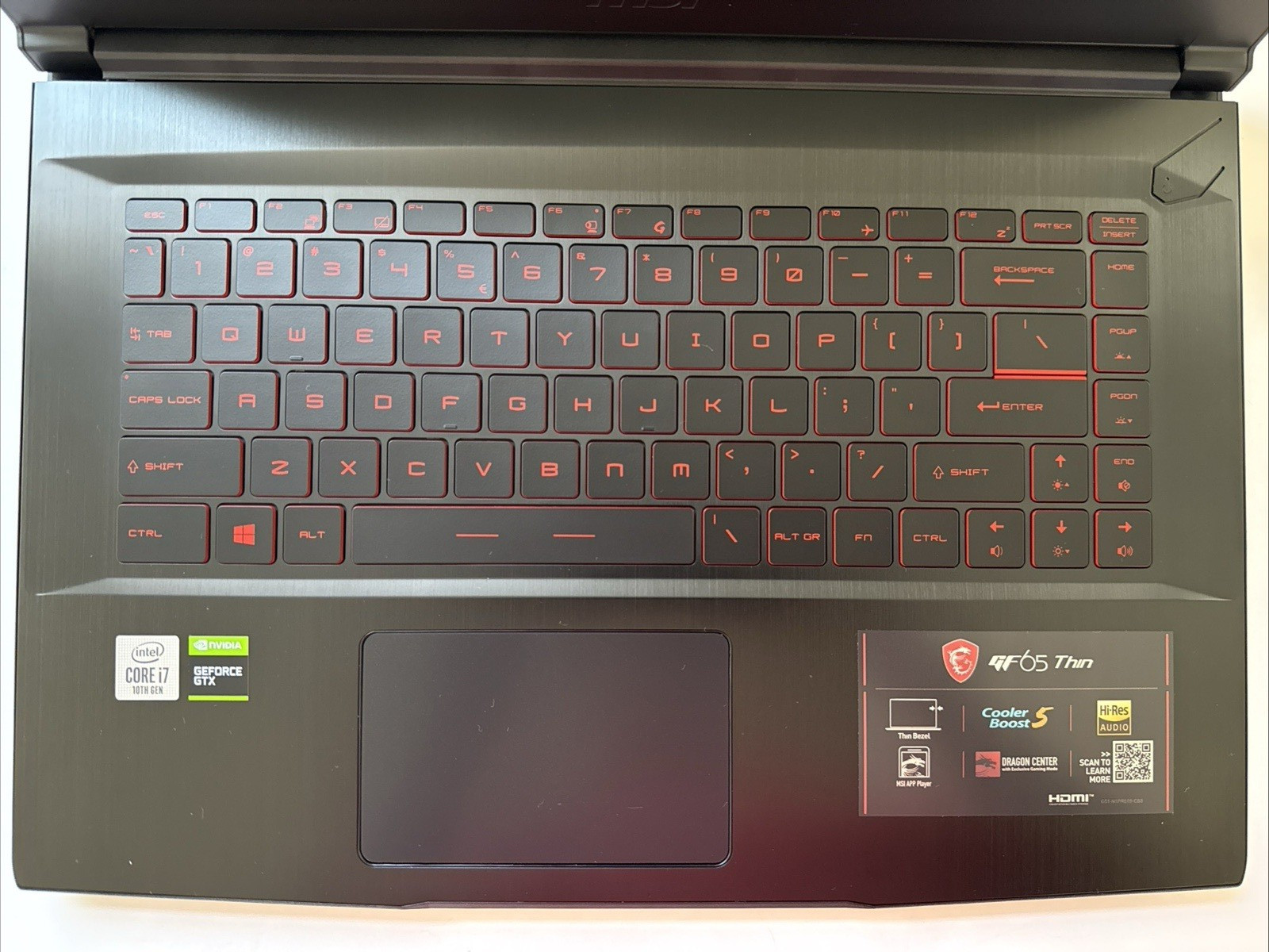 MSI GF65 THIN 10SDR-458 15.6” 512GB SSD, Intel Core i7-10750H, 2.60GHz, 8GB, W11