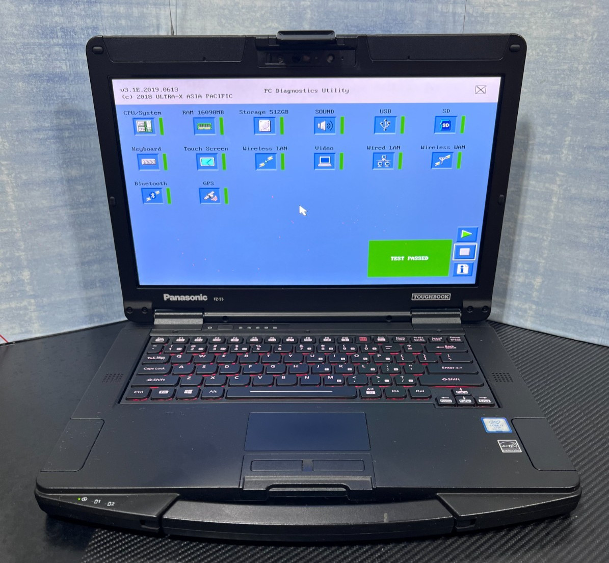 FZ-55CA60CVM, Intel core i7-8665U,512GB SSD,16GB Mem,HDMI, 4G LTE, GPS, 2 Batter