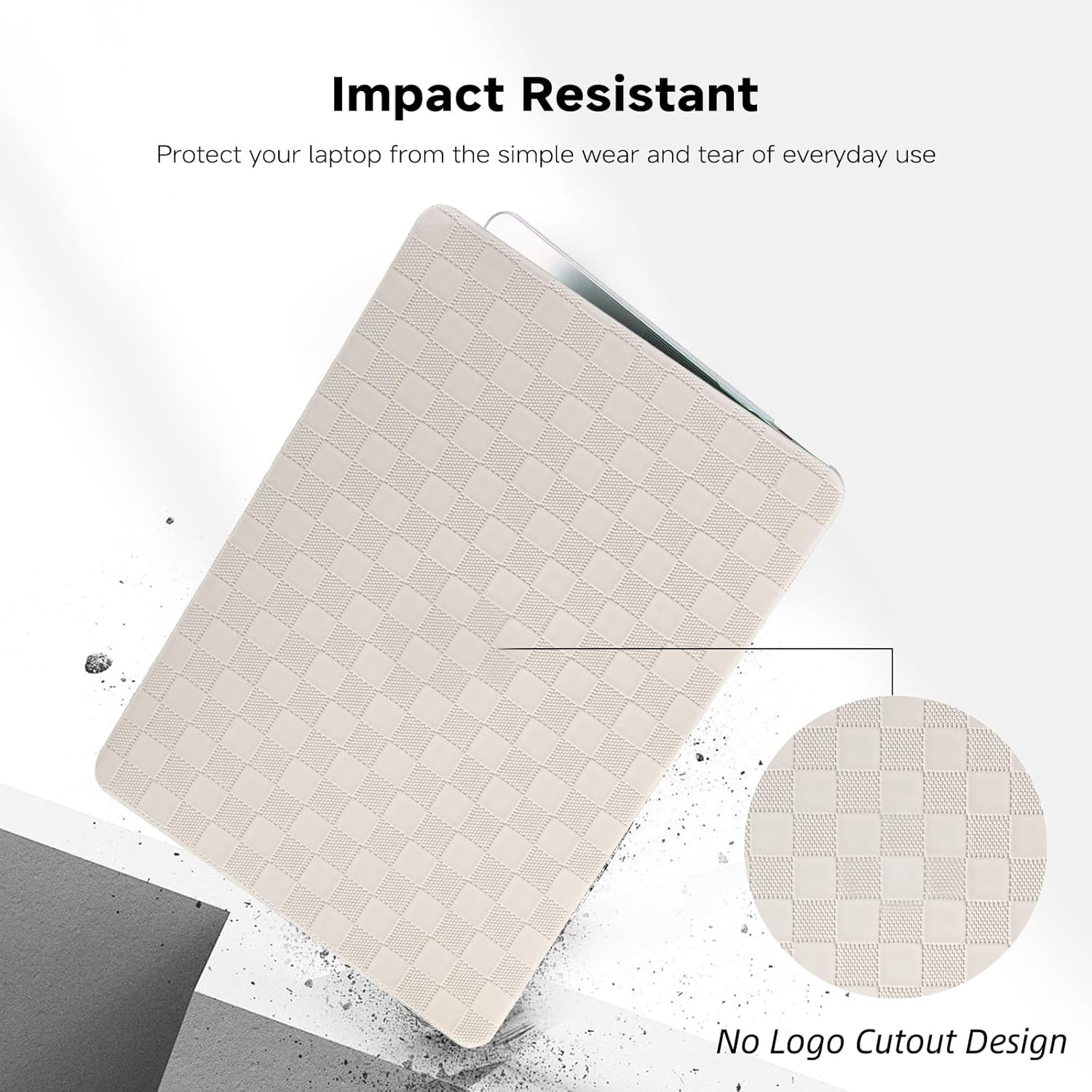 MacBook Air 13.6 inch Case 2022-2026 M5 M4 A3240 M3 A3113 M2 A2681, Beige Checke