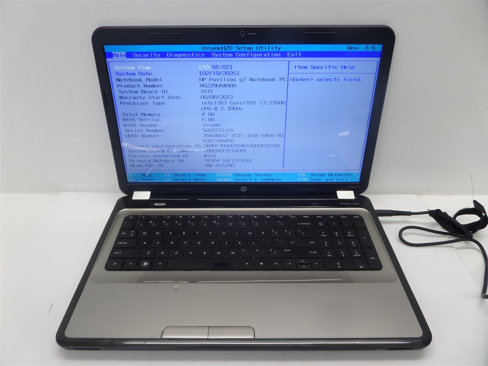 HP Pavillion g7-1340dx 17.3″ Laptop w/ i3-2350M 2.3GHz CPU 4GB RAM – No HDD