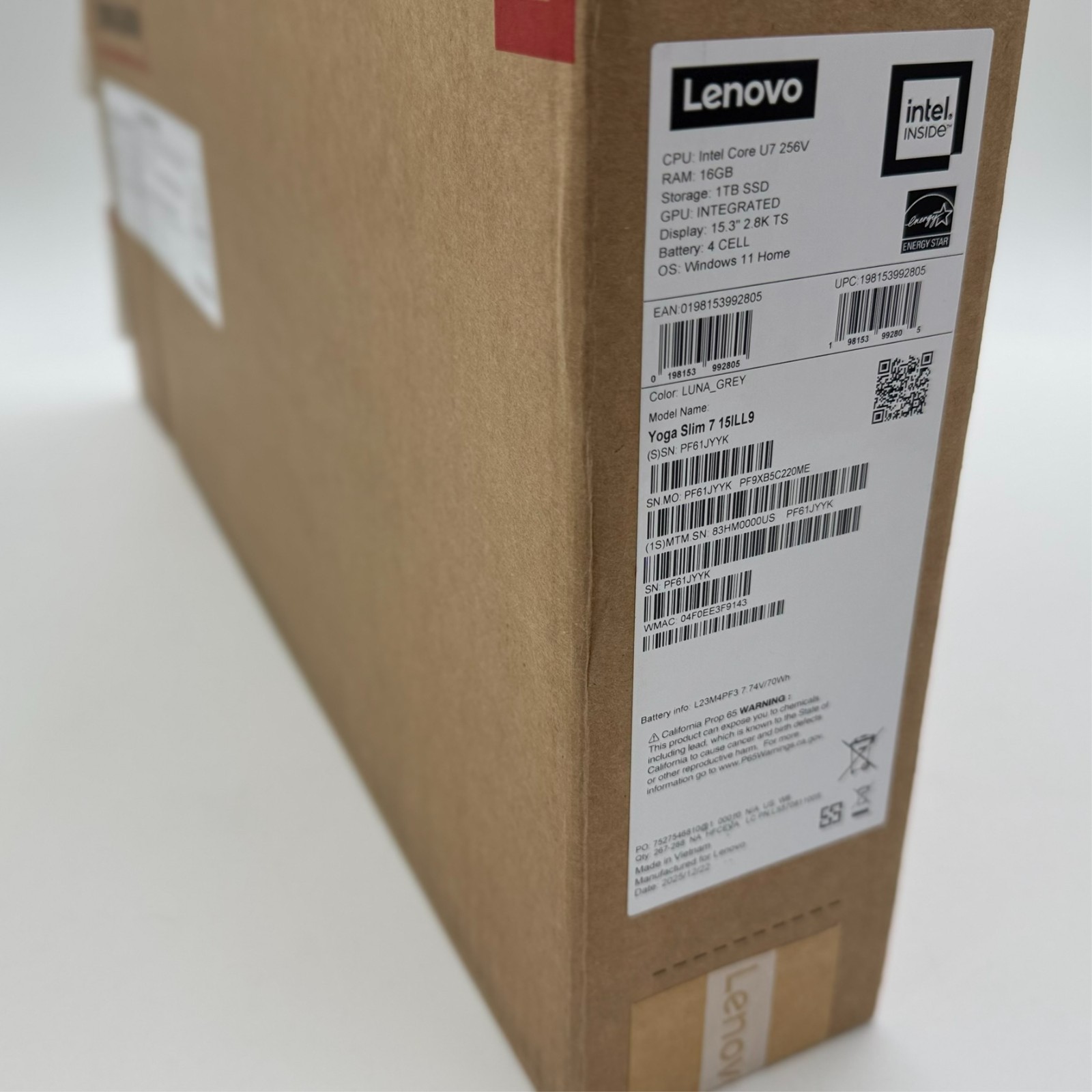 Lenovo Yoga Slim 7i Aura 15.3″ 3K 120Hz Touch Core Ultra 7 16GB 1TB Copilot+