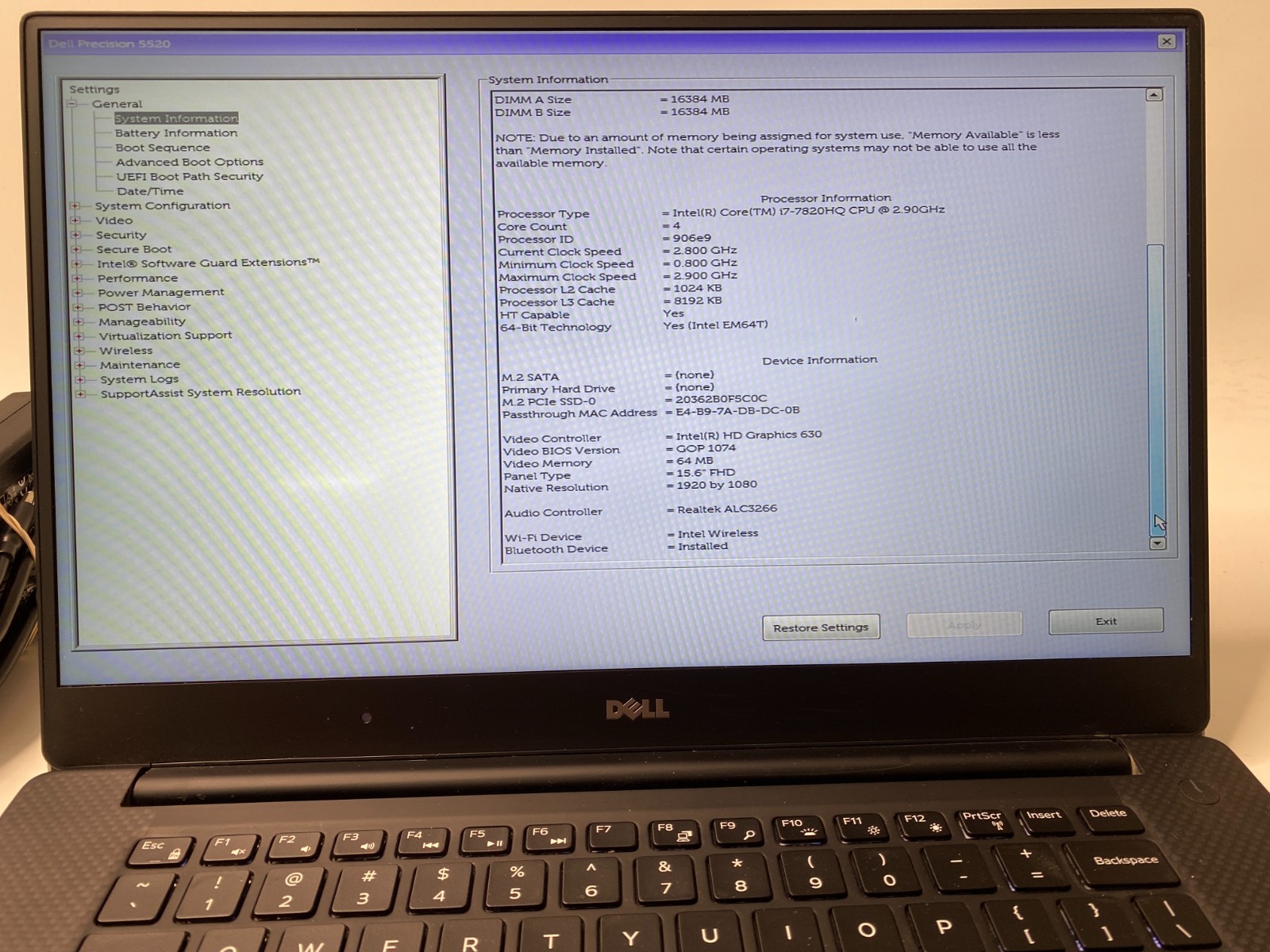 DELL Precision 5520 i7-7820HQ 32GB DDR4 512GB M.2 Quadro M1200 WIN11PRO – Pixels