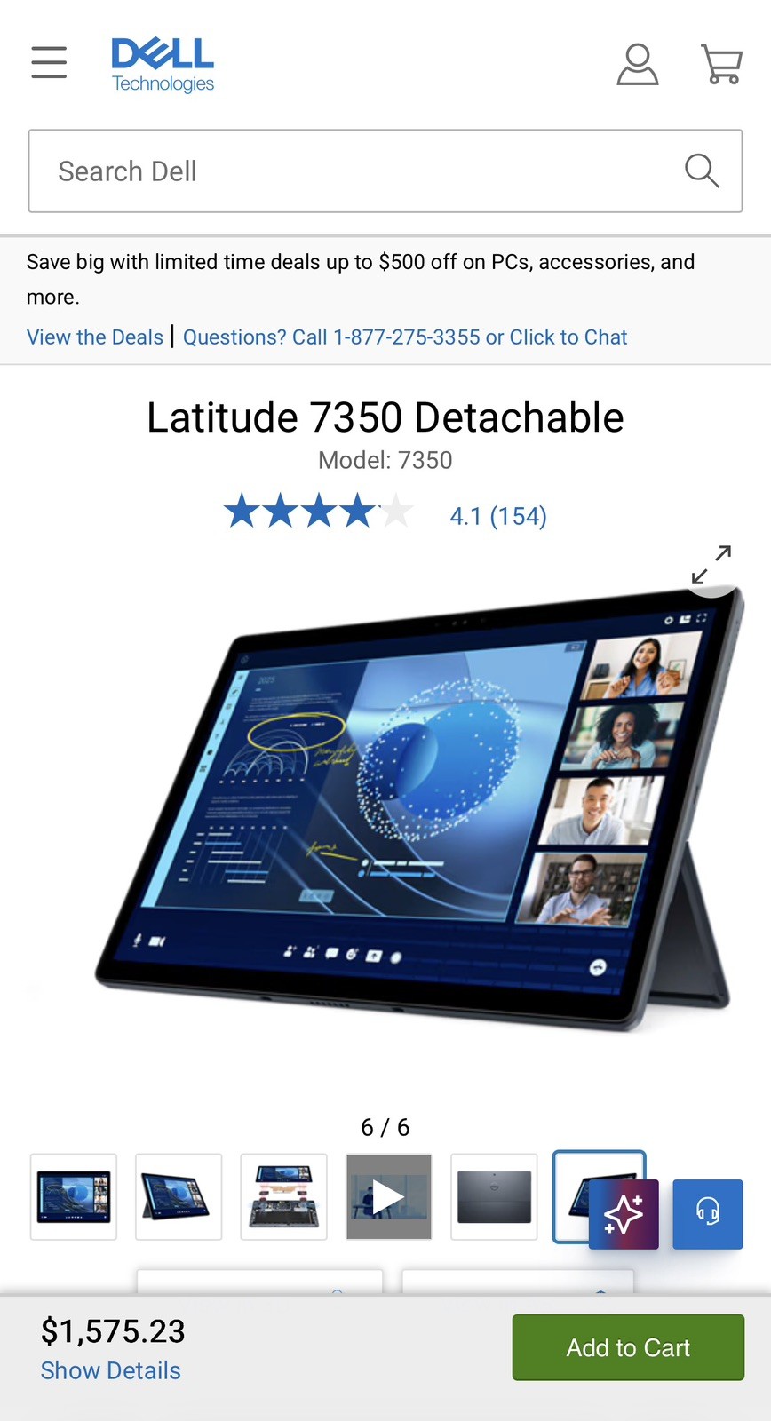 Dell Latitude 7350 13″ Detachable Intel Ultra 5 16GB RAM 512GB SSD W11P