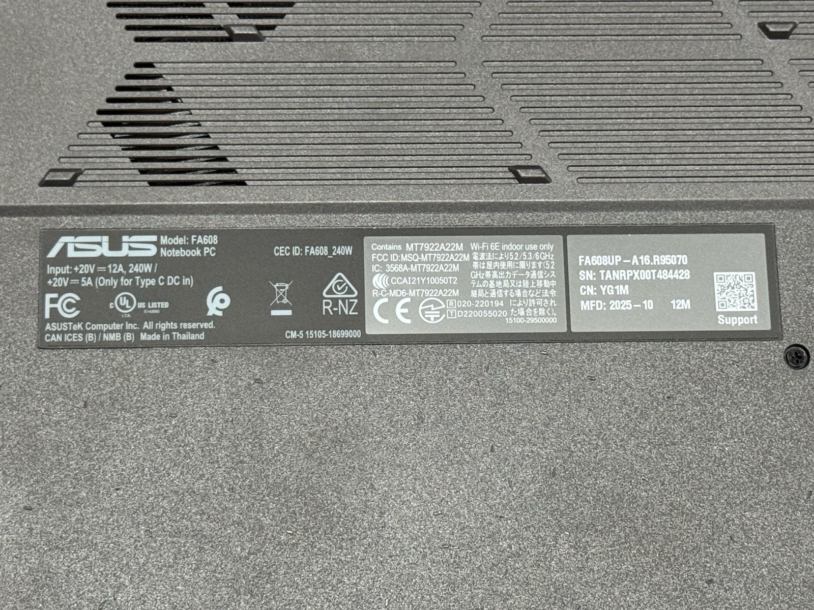 ASUS TUF Gaming A16 16″ Ryzen 9 RTX 5070 16GB 1TB SSD Win11 Gray