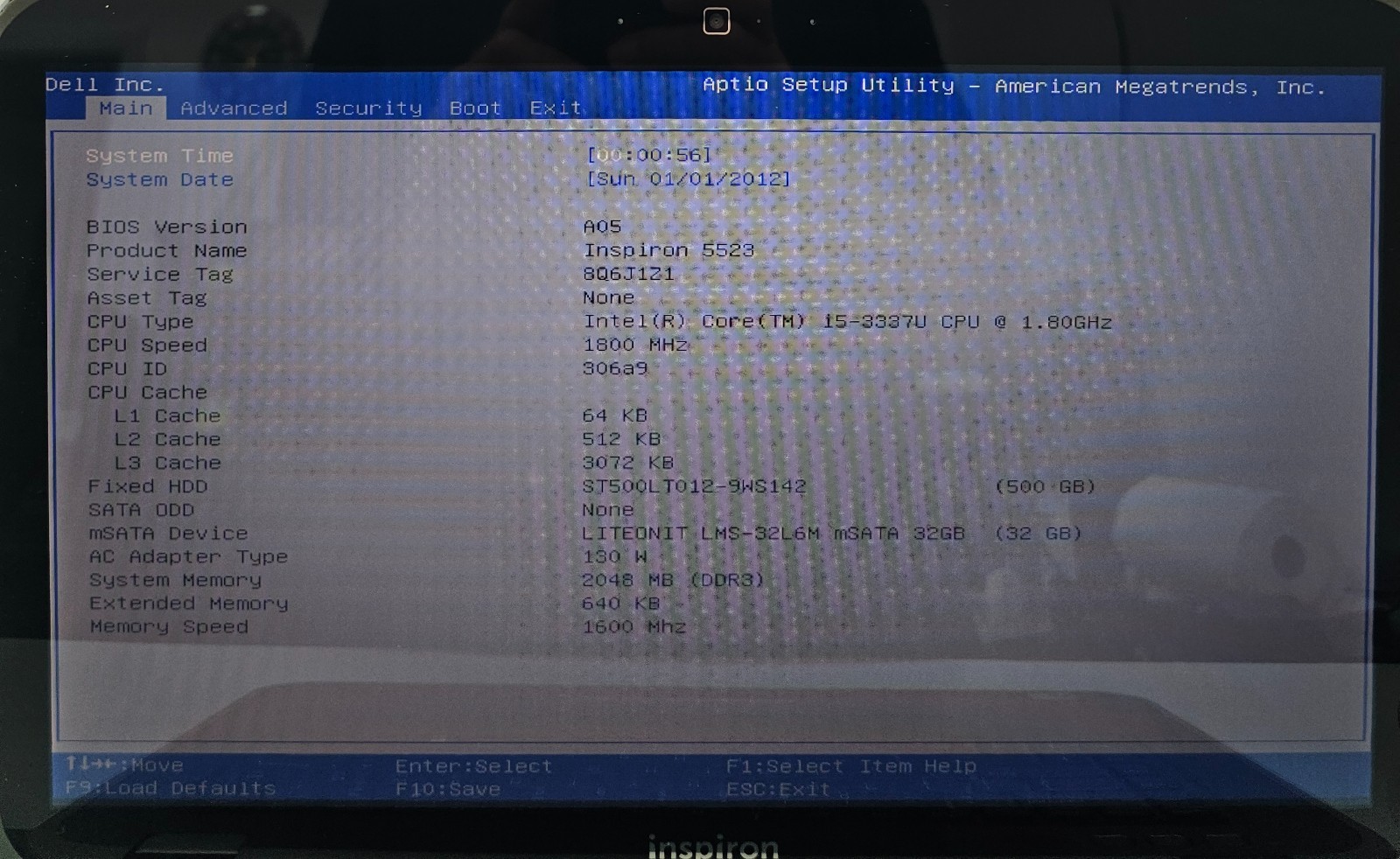 Dell Inspiron 15z – 5523 Laptop Intel Core i5-3337U 2GB Ram 500GB HDD NO OS (FL)