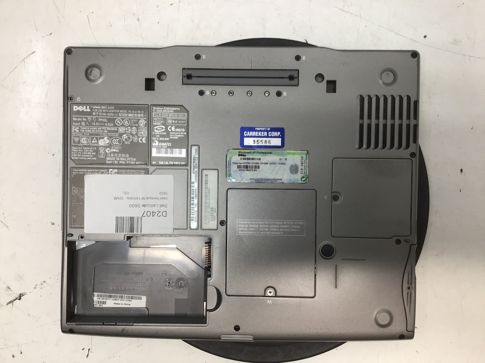 Dell Latitude D600 Intel Pentium M 1.60GHz 32MB NO HDD