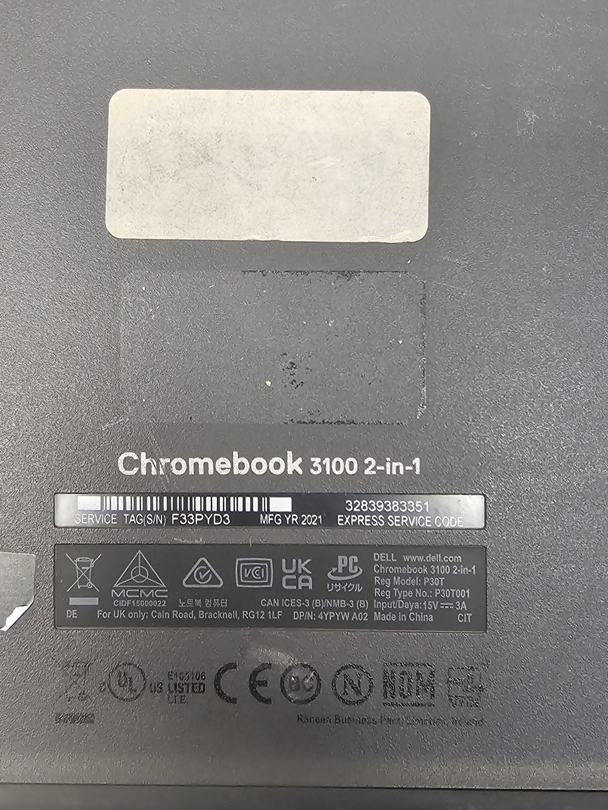 Dell Chromebook 3100 Laptop – Celeron N4020 – 4GB RAM – 16GB SSD – BAD BATTERY