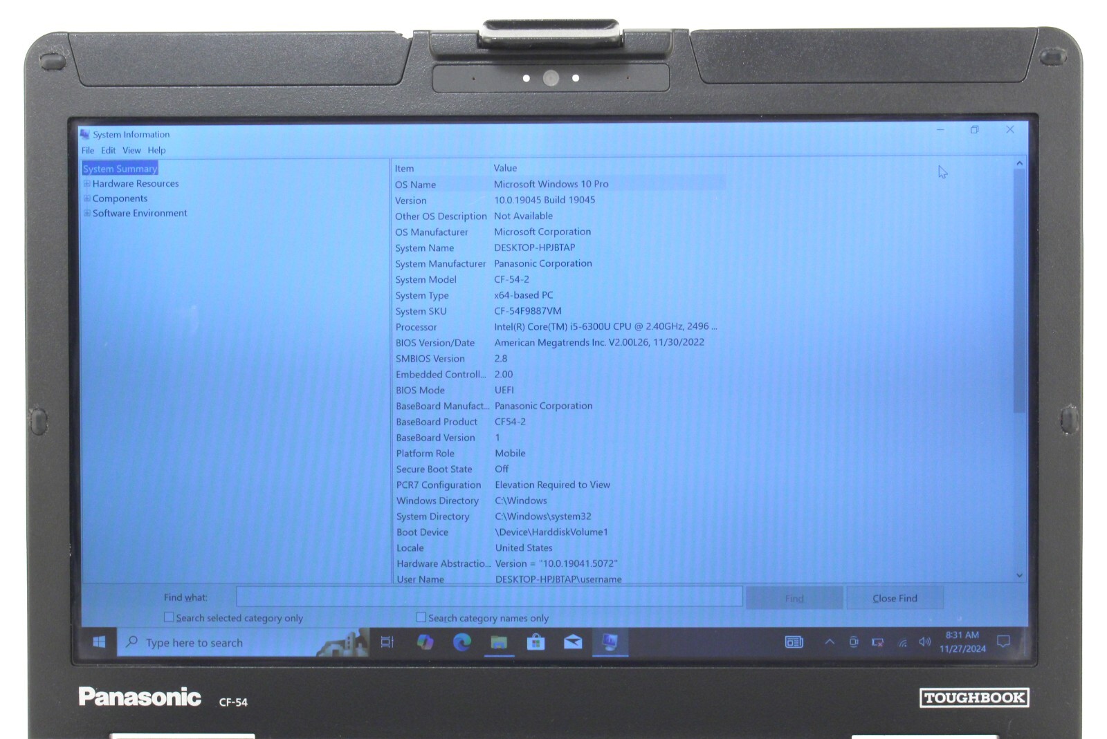 Panasonic Toughbook CF-54 MK2 14″ 16GB RAM 2.4GHz i5-6300U 1TB HDD; 6151107