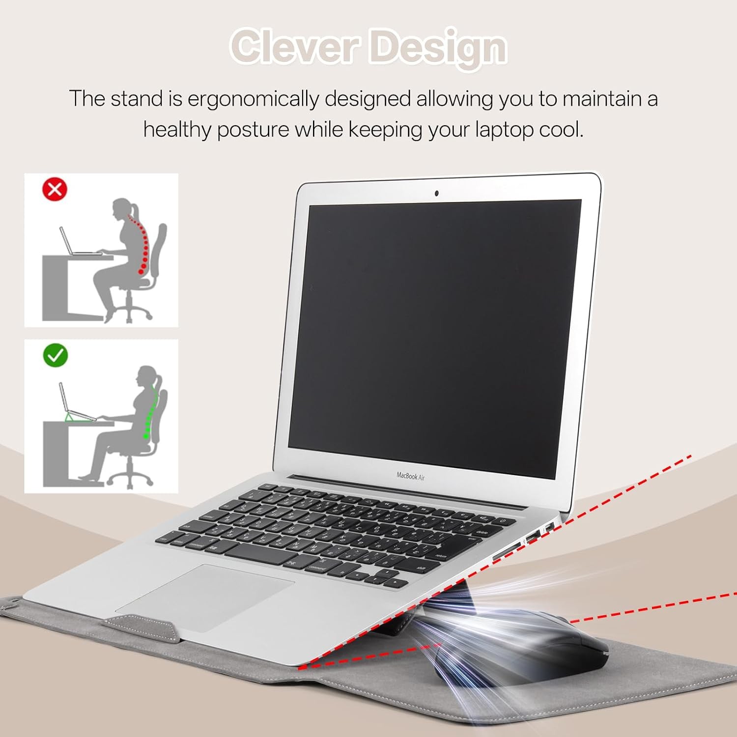 15-16″ Laptop Sleeve for MacBook Pro 16″ M5/M4/M3/M2/M1Pro/Max, Air 15″, Grey