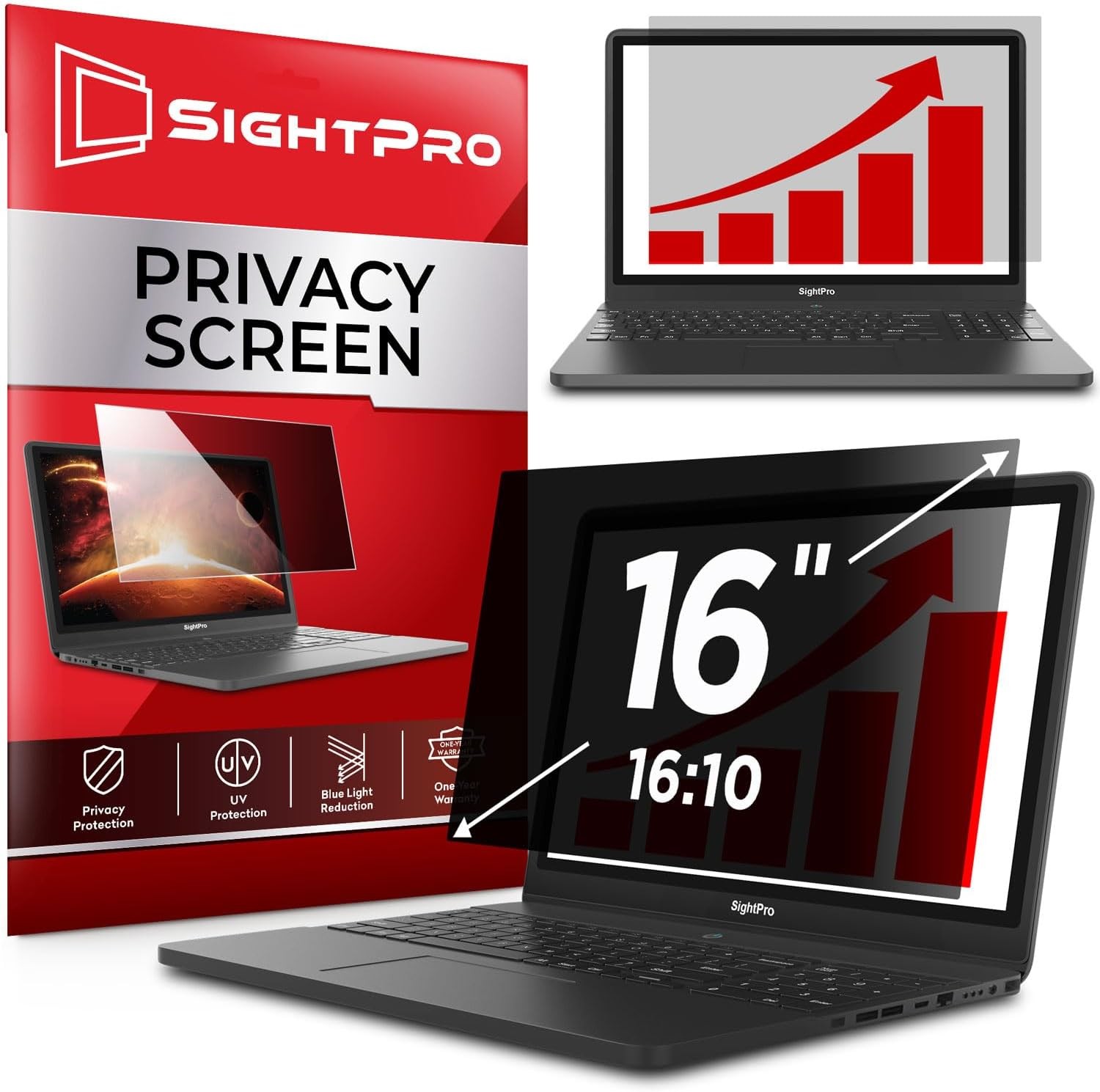 16 Inch 16:10 Laptop Privacy Screen Filter – High Clarity Computer Monitor Shiel