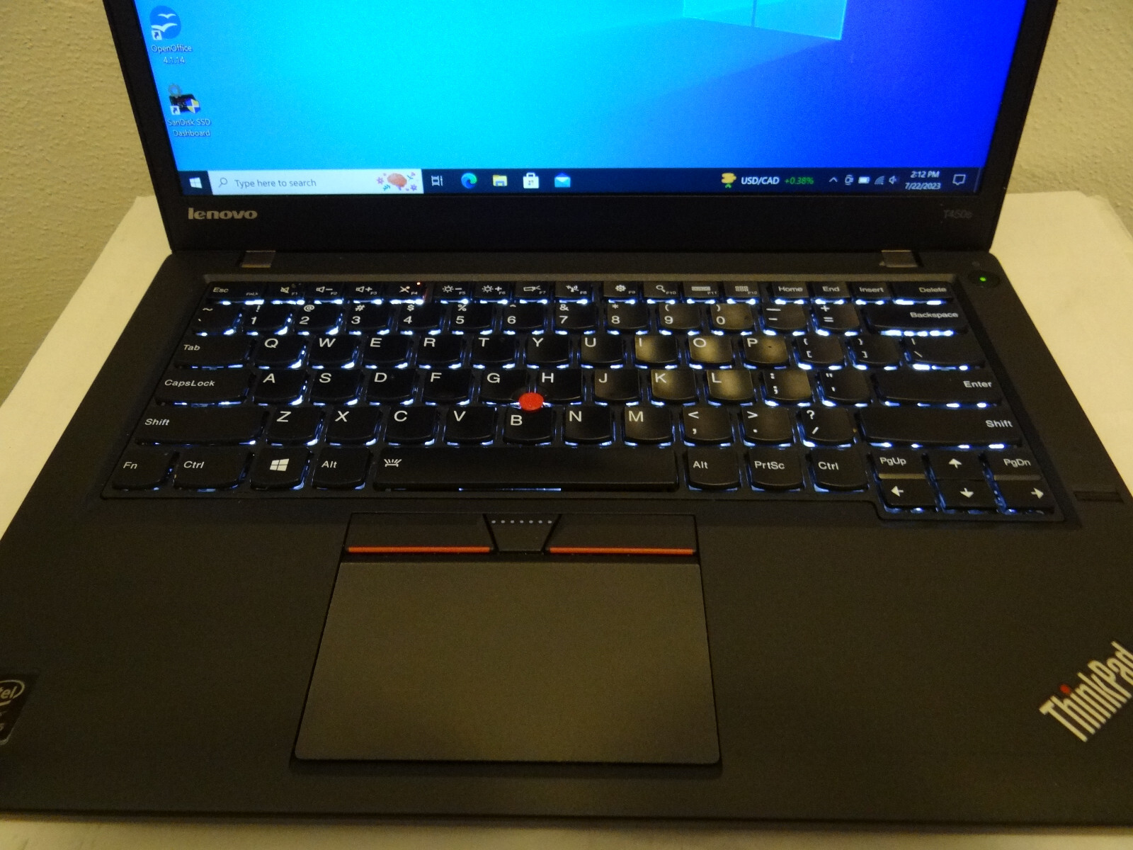 Reconditioned Lenovo T450s 14″ i5 2.30 GHz 8GB 240GB SSD WIN10 USB 3.0 Webcam