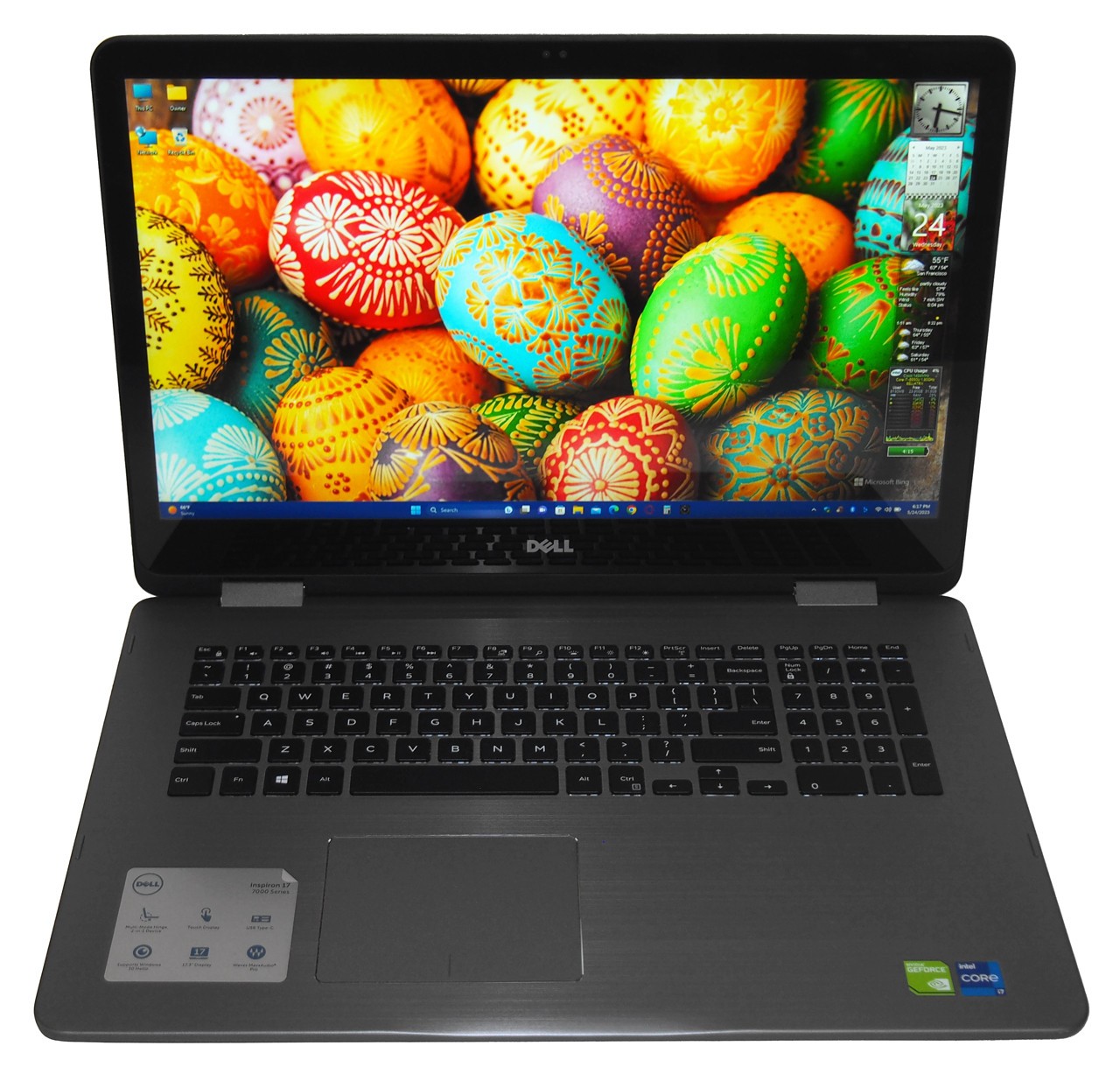 DELL INSPIRON 17 7773 2n1 TOUCH i7 4.0GHz~32GB RAM~2TB SSD+HDD~NVIDIA~WIN11 PRO!
