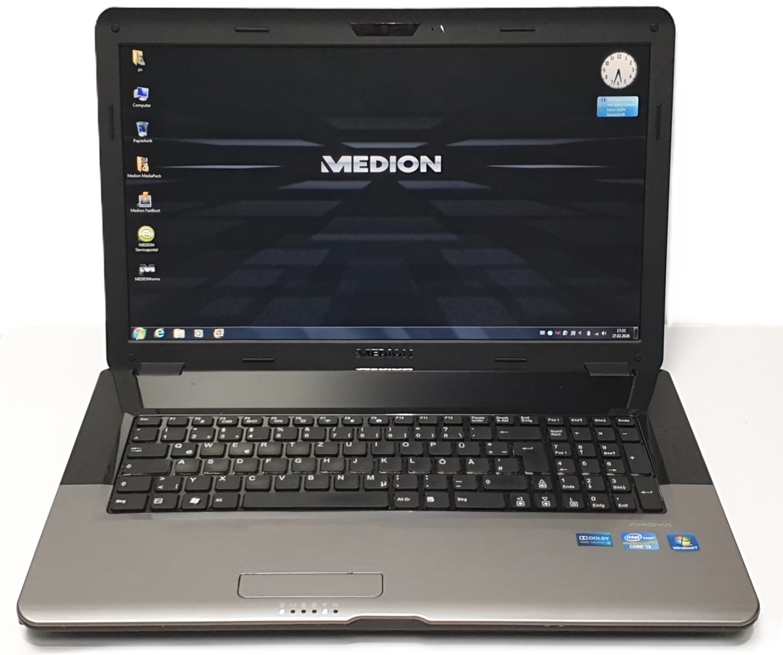 Medion Akoya E7218 i3-2310M 2.10GHz 750GB 8GB Laptop Windows 7 17.3″ VGA HDMI