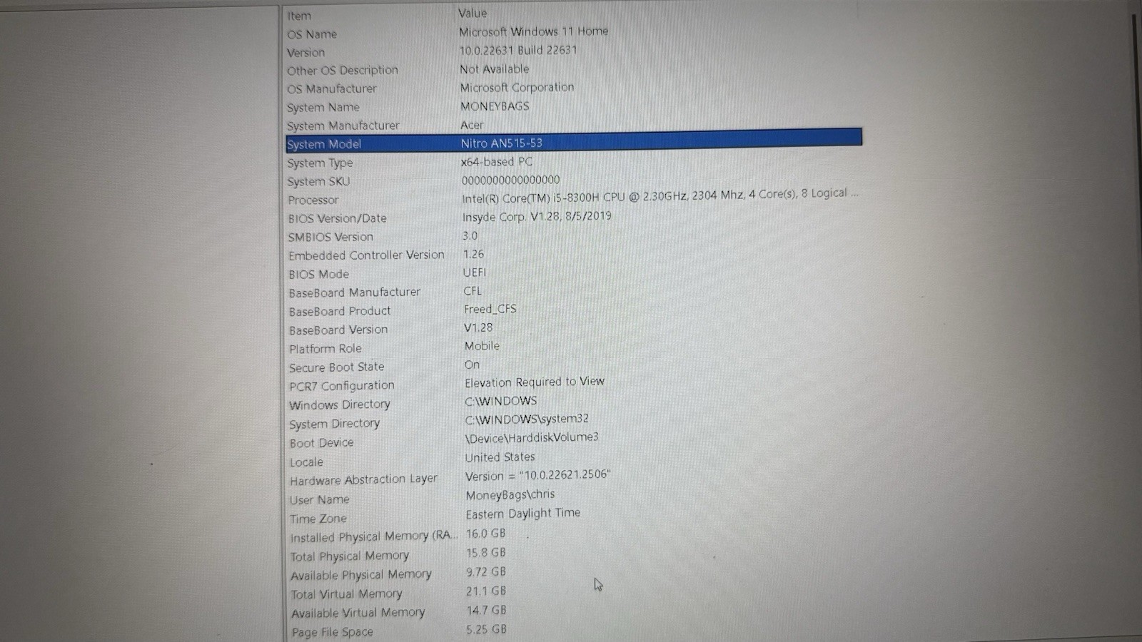 Acer Nitro AN515-53 Gaming Laptop i5-8300H 16GB RAM 240GB + 512GB SSD GTX 1050