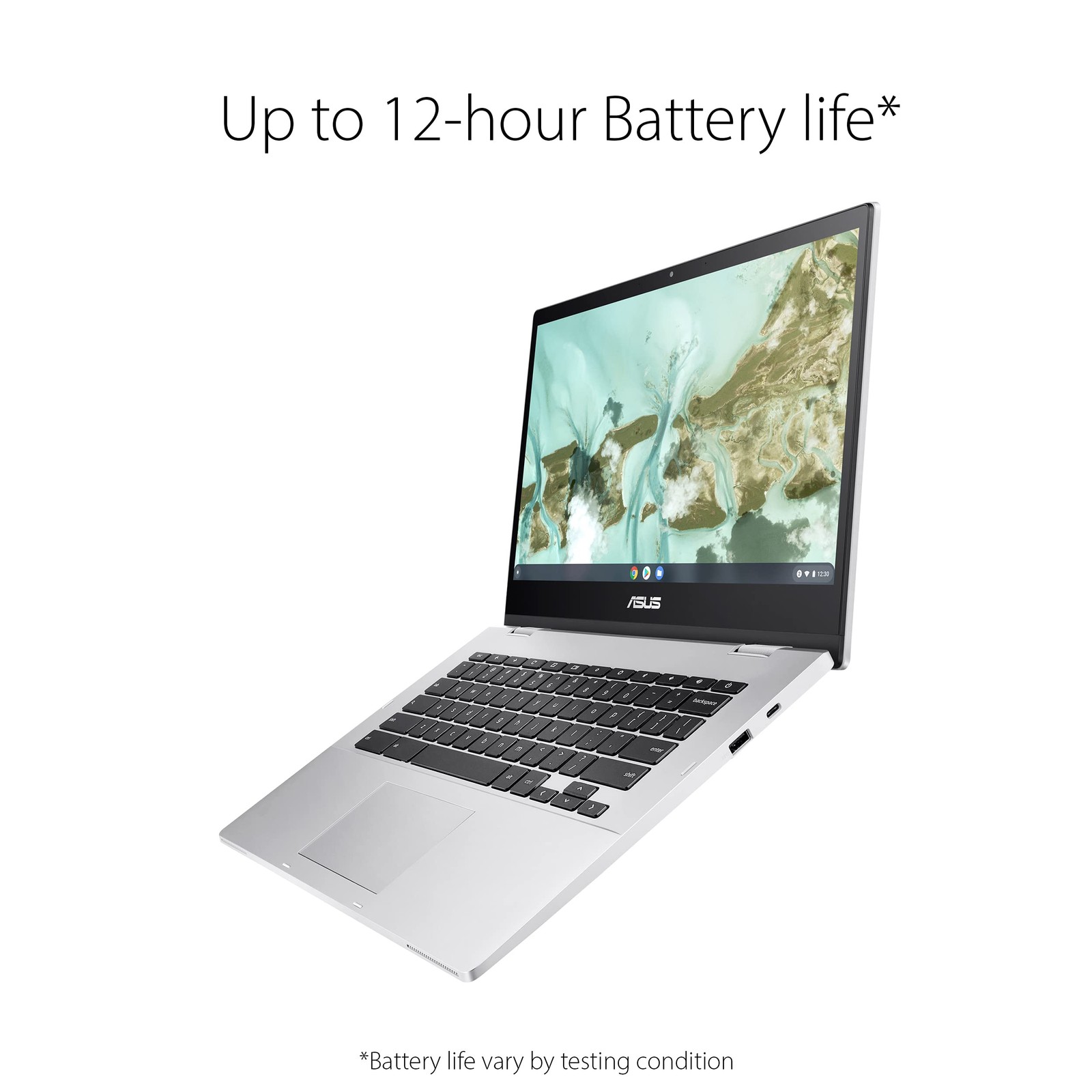 ASUS Chromebook CX1, 14″ FHD, 64GB Storage, ChromeOS, Transparent Silver *READ
