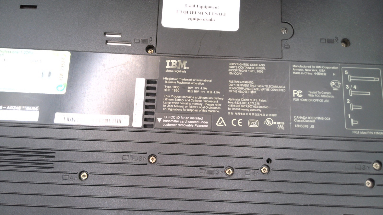 VINTAGE IBM ThinkPad R51 2883 Untested Parts Only