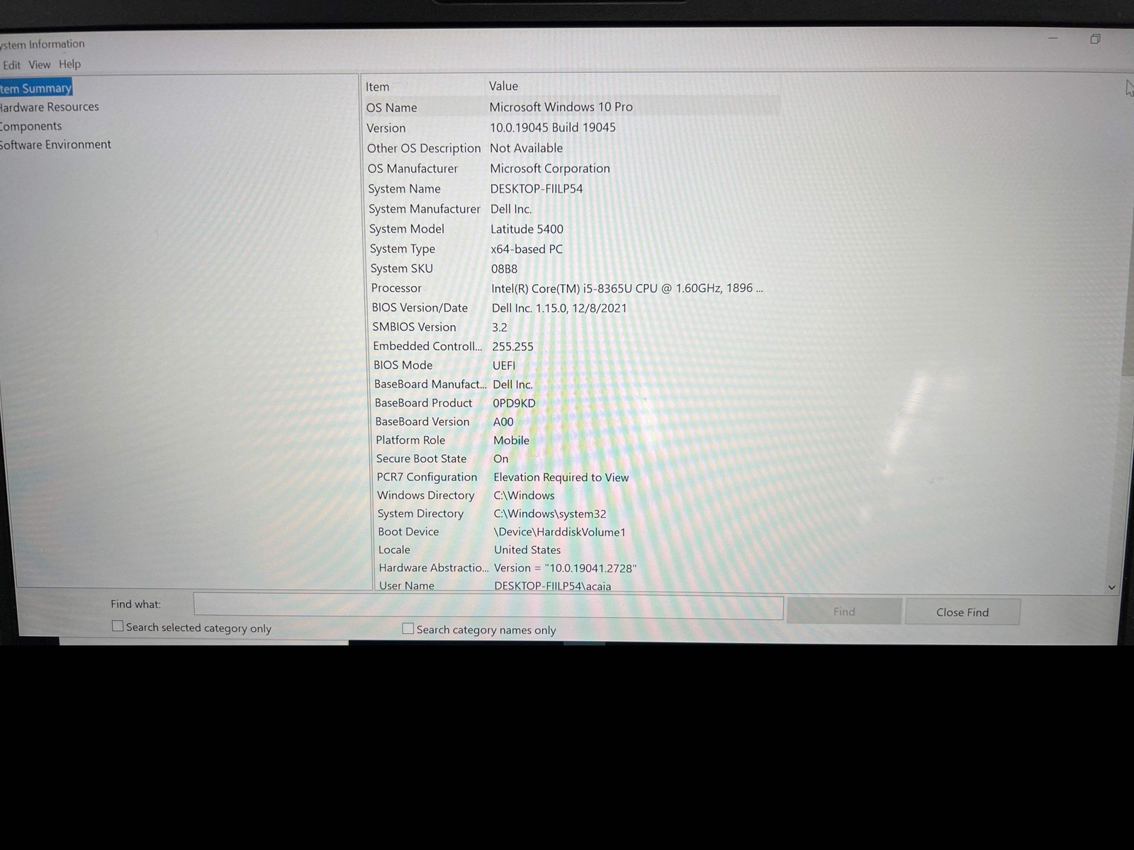 Dell Latitude 5400 I5-8365U CPU @ 1.60GHz 16GB 256HD 03JKDA01 Touch