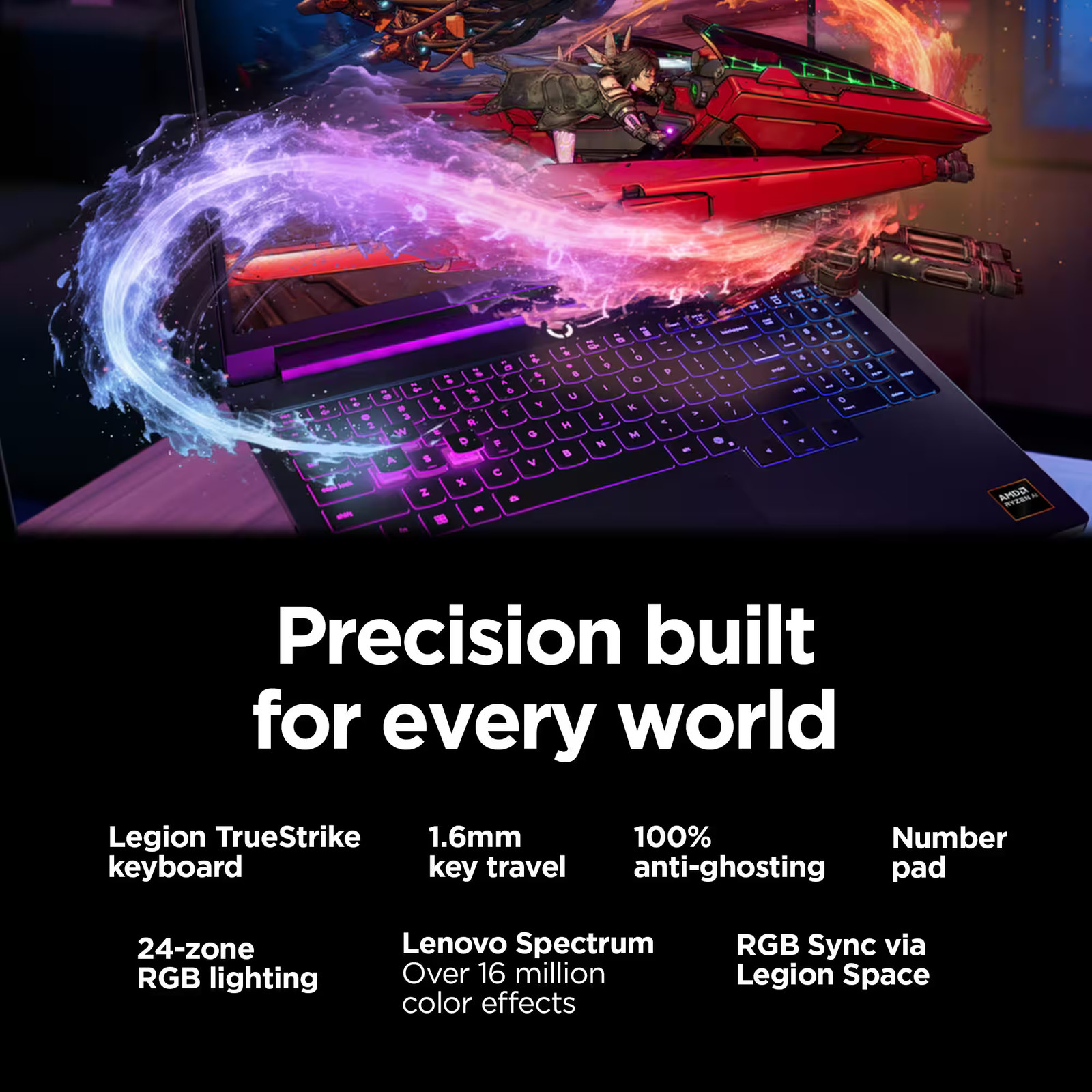 Lenovo – Legion 7a 16″ 2.5K 240Hz OLED Gaming Laptop – AMD Ryzen AI 9 HX 470 …