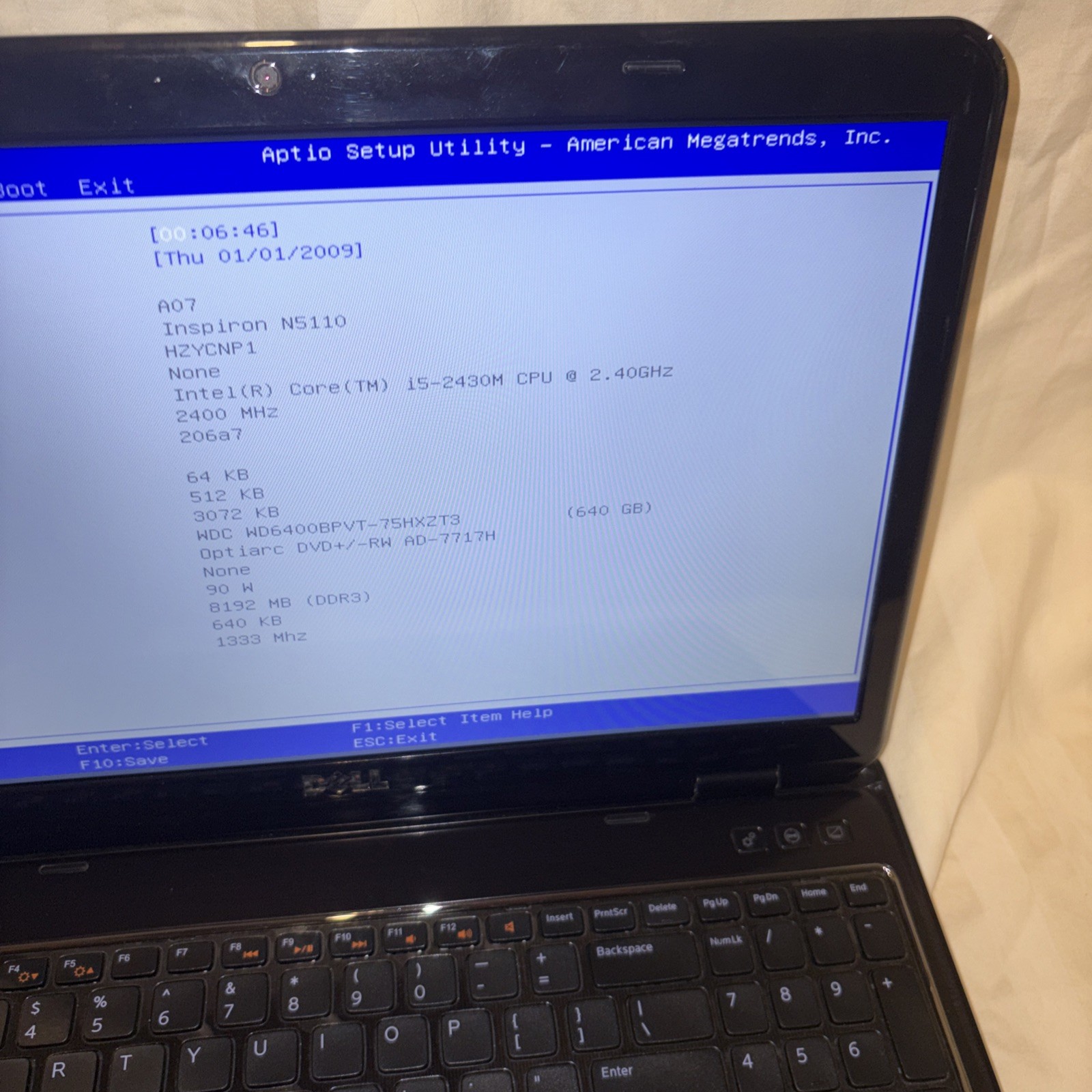 Dell Inspiron N5110 Intel i5-2430M 2.4GHz, 8GB, 640GB, Chrome Flex – BAD CMOS