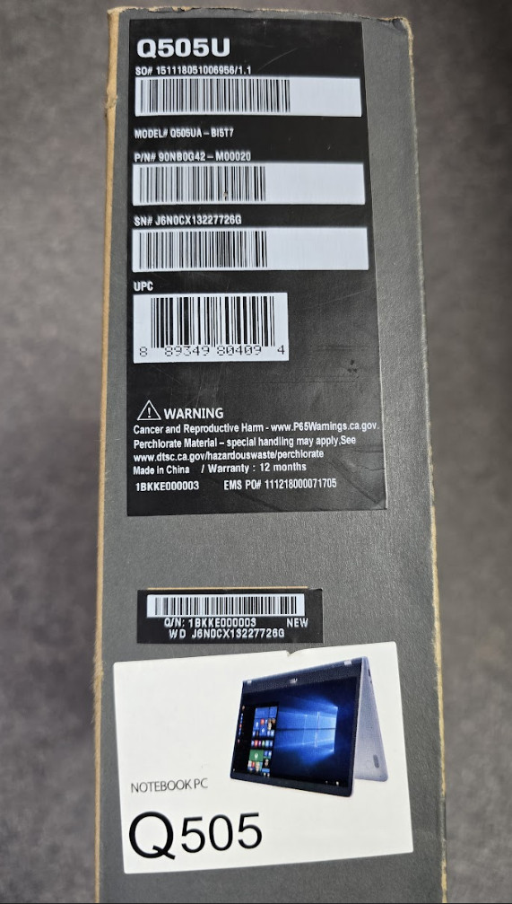Asus Q505U Notebook PC