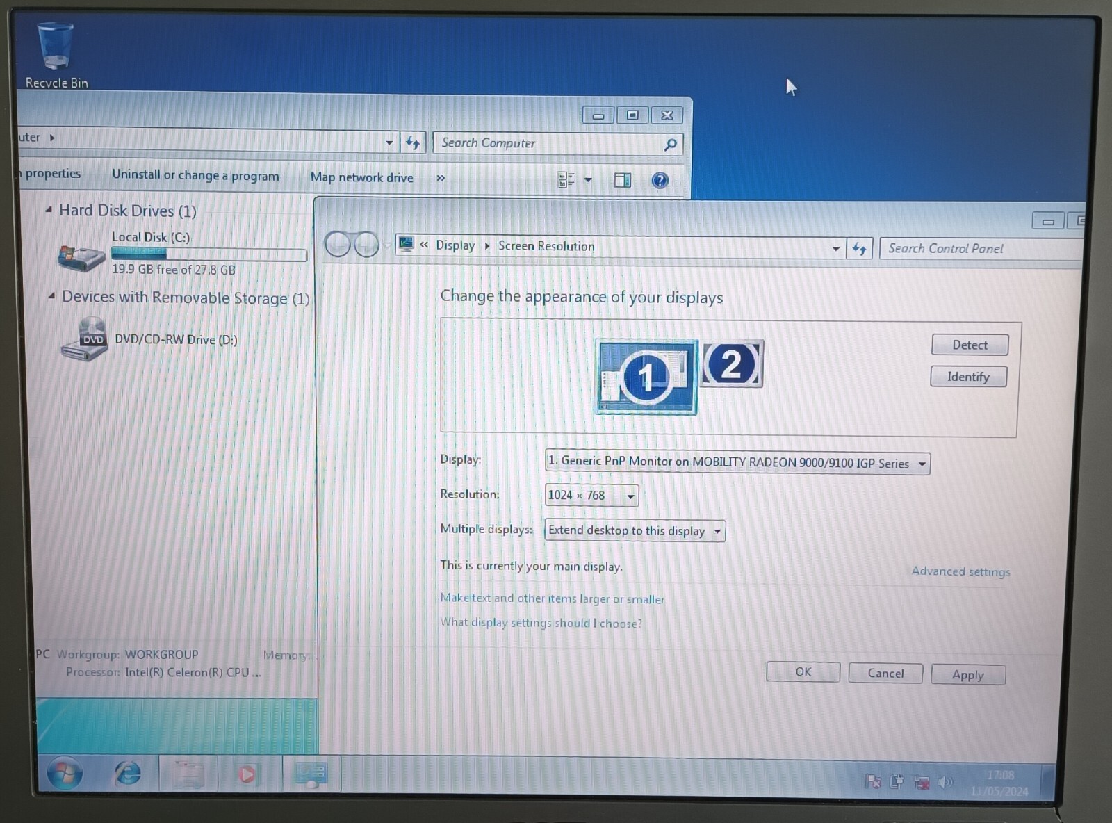 Acer Travelmate 2201LC LW80 LA-2411 Laptop 15″ 30GB 192MB Windows XP ATI Celeron