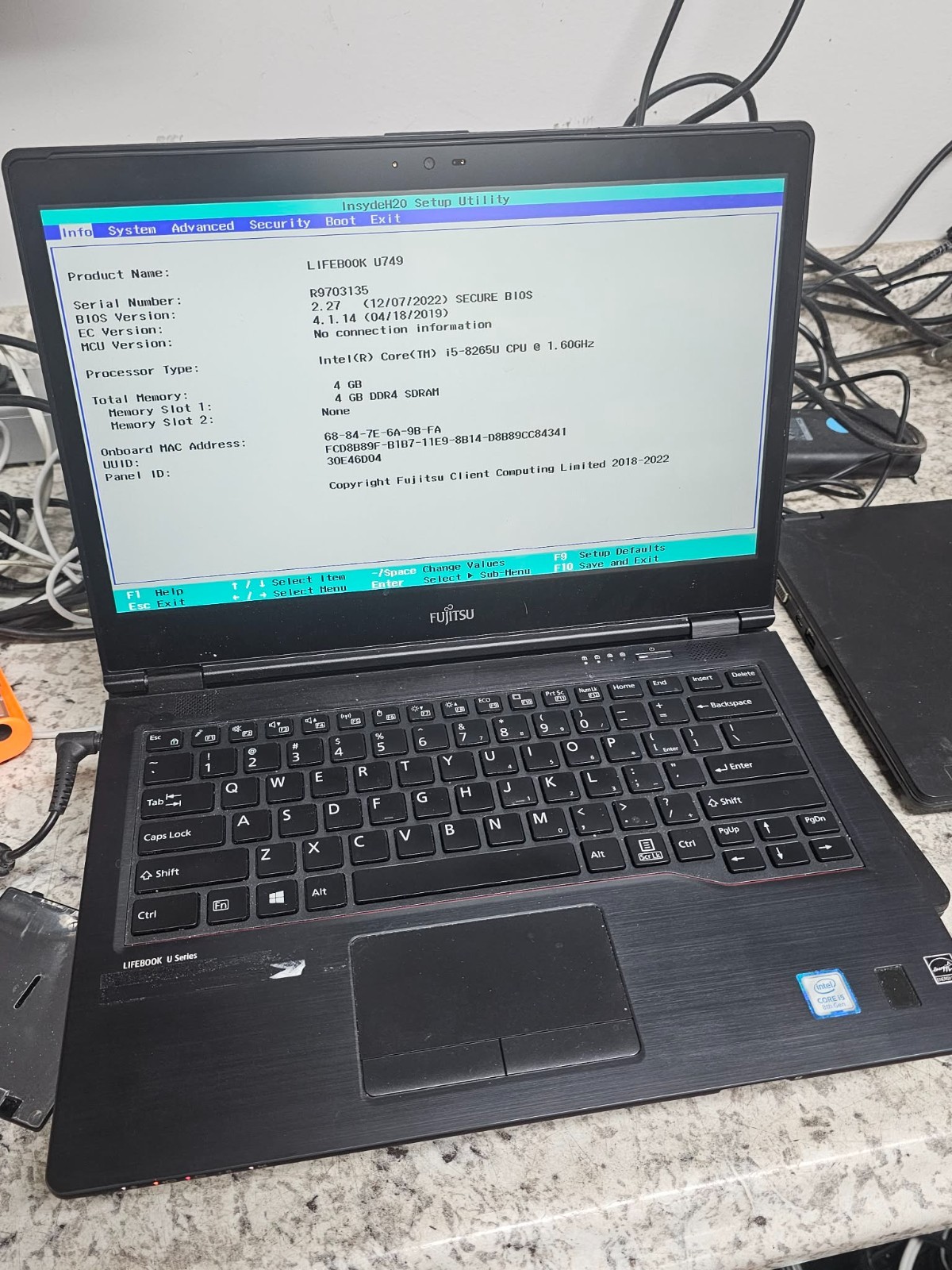 4x Lot FUJITSU LIFEBOOK U749 | Intel i5-8265U 4GB 256GB WiFi Webcam BT – Special