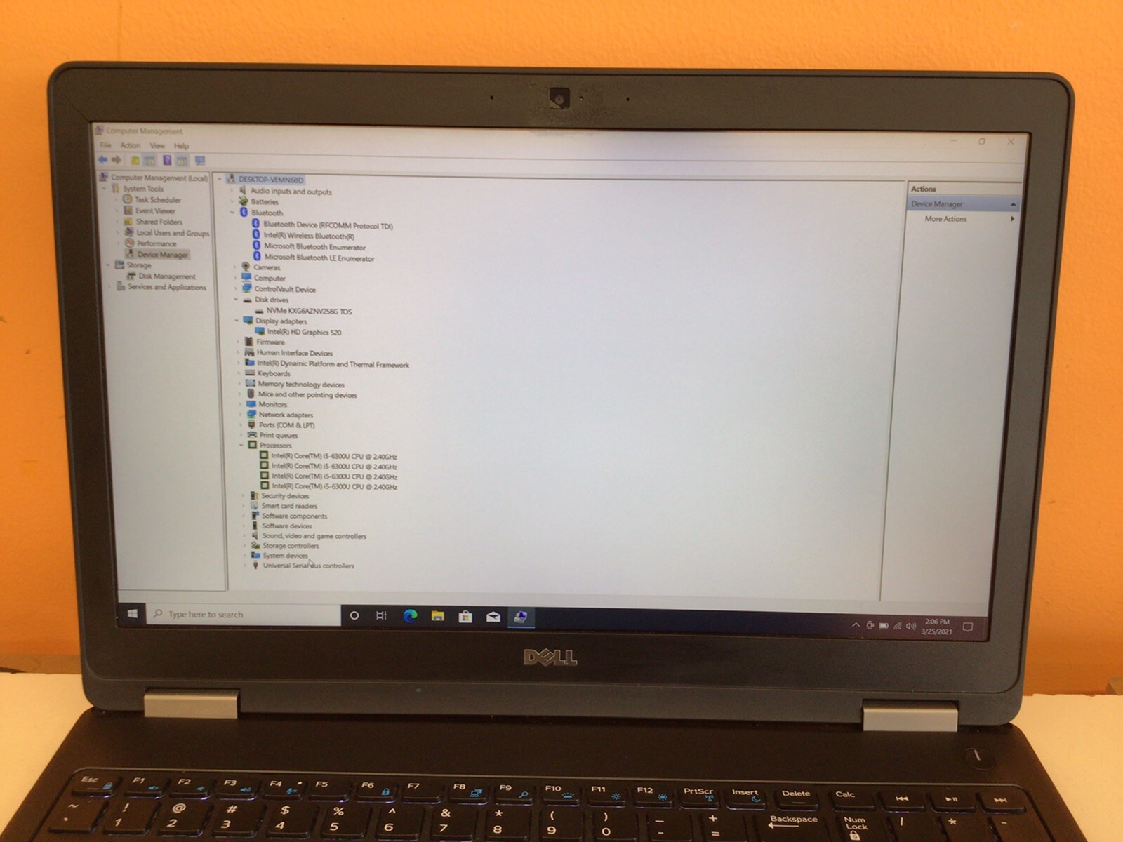 Dell Latitude E5570 I5-6300U 2.4GHz 8GB DDR4 Ram 256GB M.2 Sata SSD Win 10 Pro