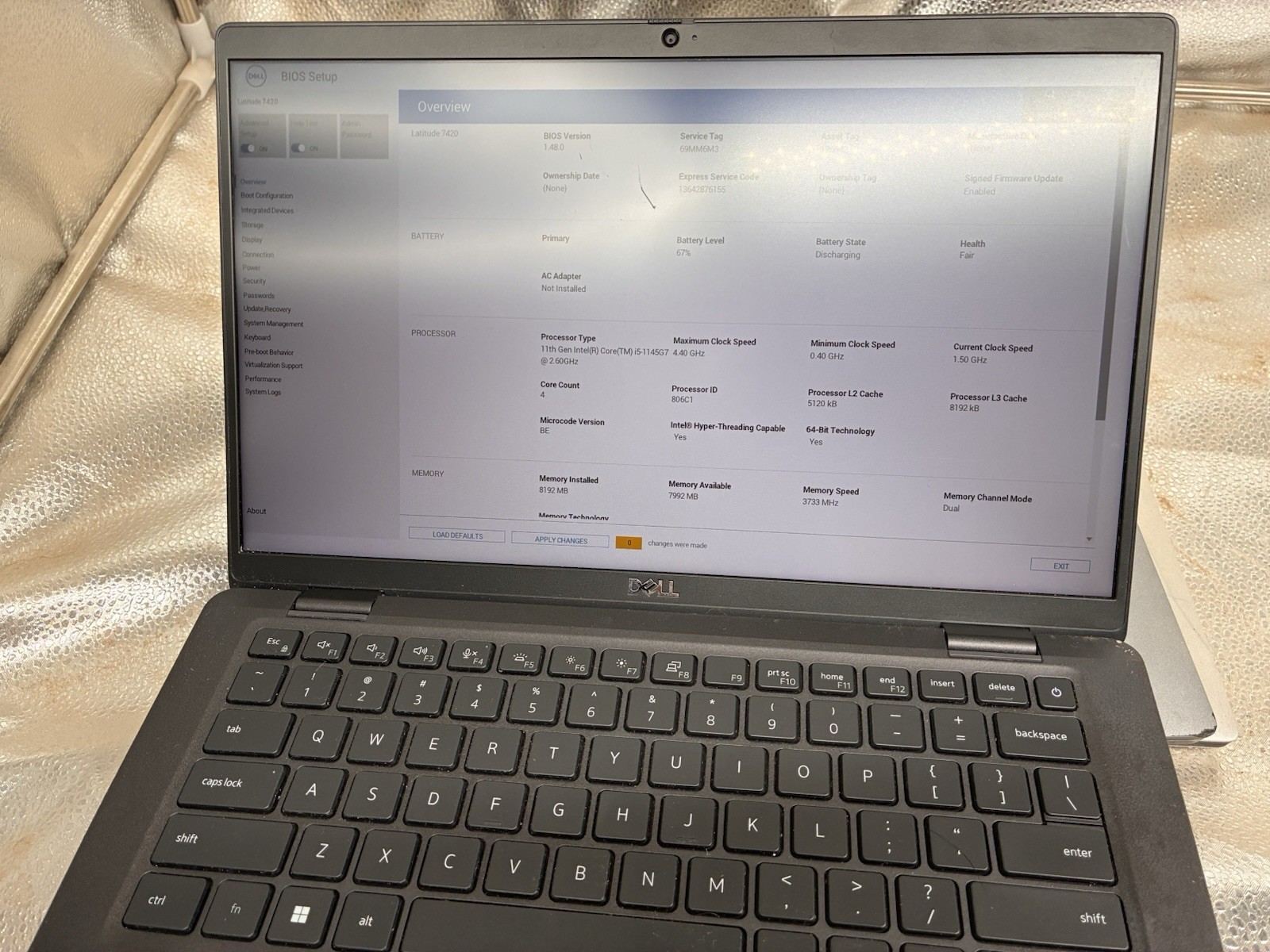 Dell Latitude 7420 i5-1145G7 8GB RAM 256GB SSD Windows 11 No Adapter READ