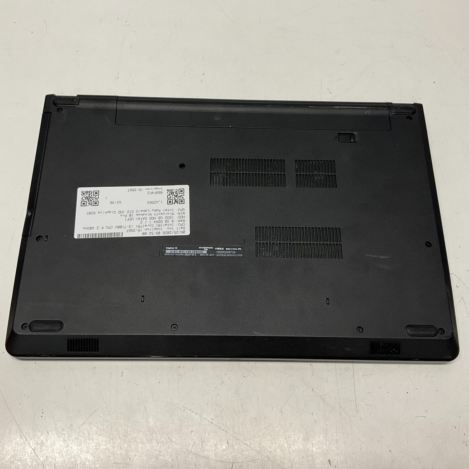Dell Inspiron 3567 15.6″ Laptop Intel Core i3-7100U @ 2.40 GHz 8GB 1TB HDD Win10