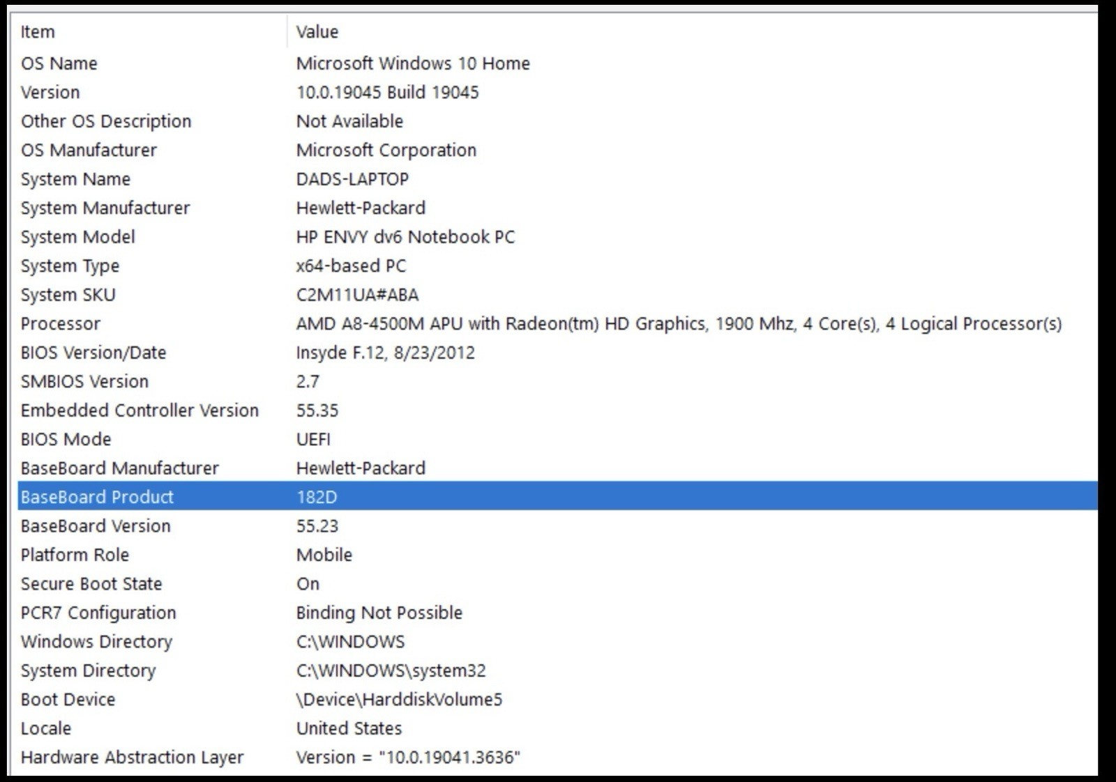HP ENVY dv6 Notebook AMD A8-4500 1900MHz 16GB