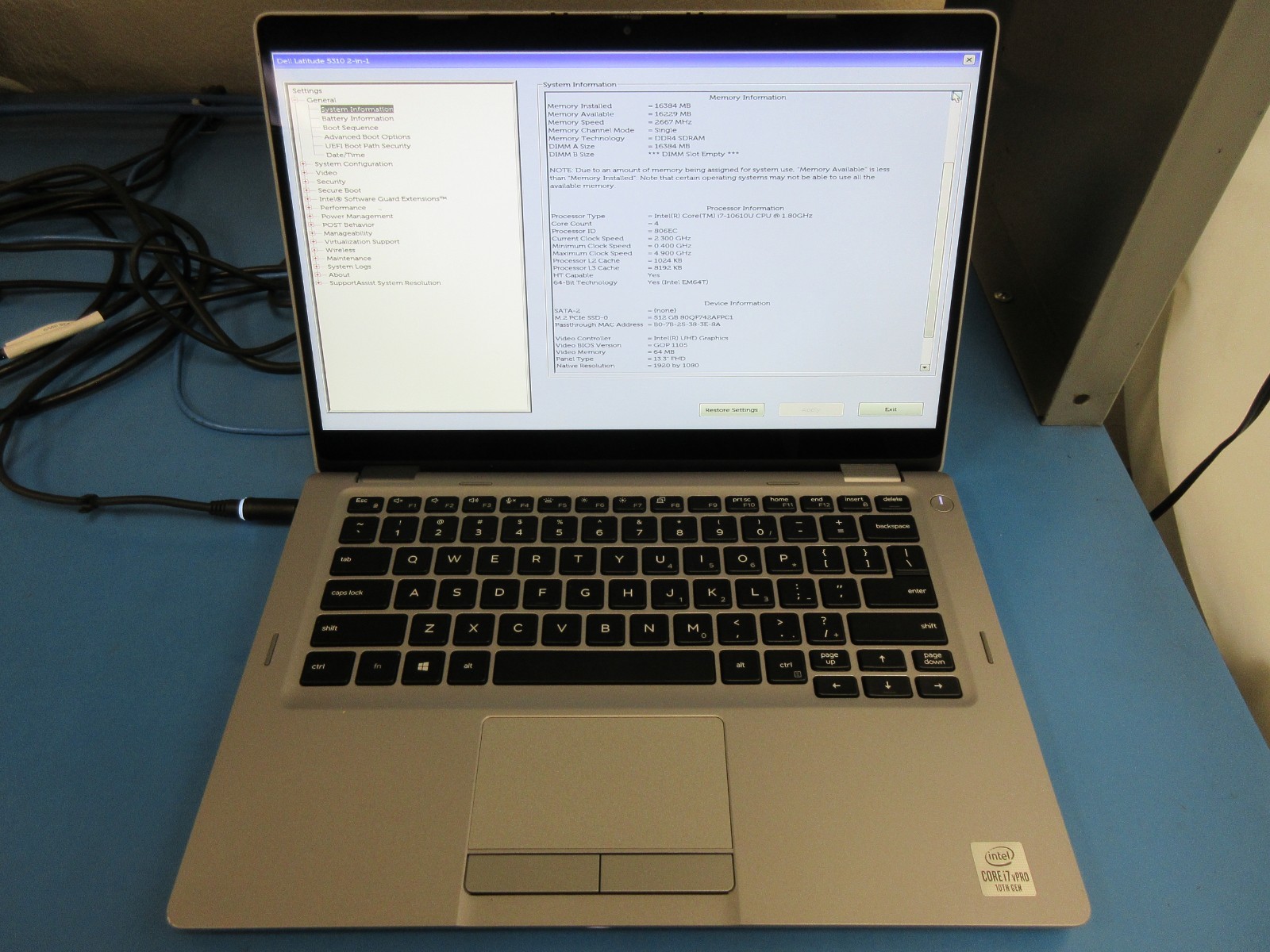 Dell Latitude 5310 13.3″ : i7-10610U 1.8GHz : 16GB RAM : 512GB SSD : Grade C