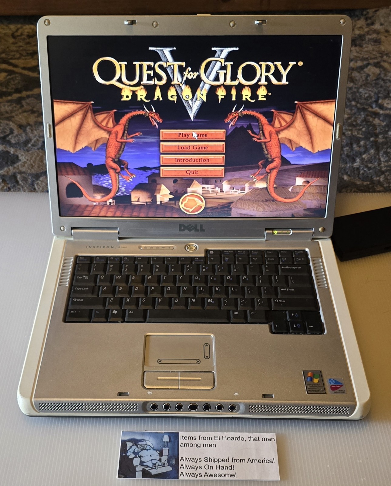 Dell inspiron 6000 laptop 1GB Ram 40GB HDD 1.6 Ghz Pentium M DVD Rom Windows XP