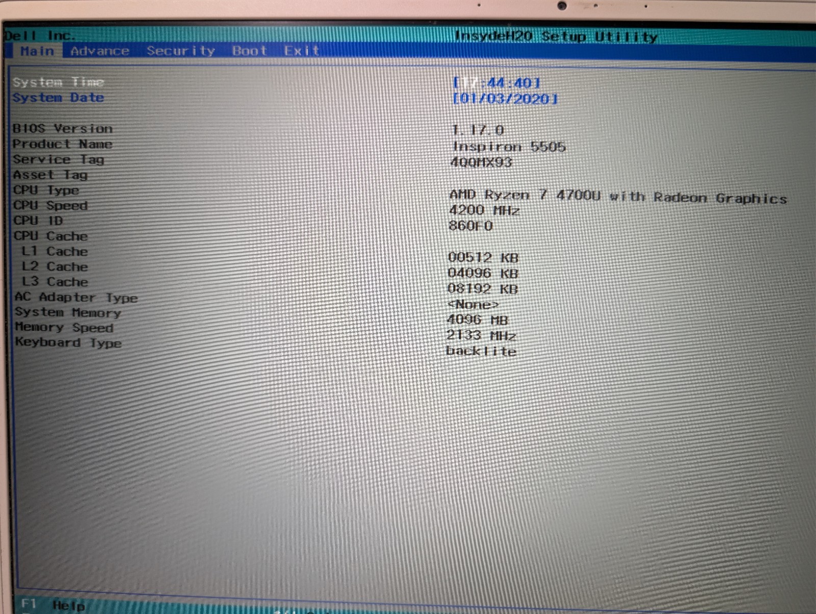DELL INSPIRON 5505 | RYZEN 7 4700U 4GB RAM NO SSD | FHD Backlit FPS Batt Working