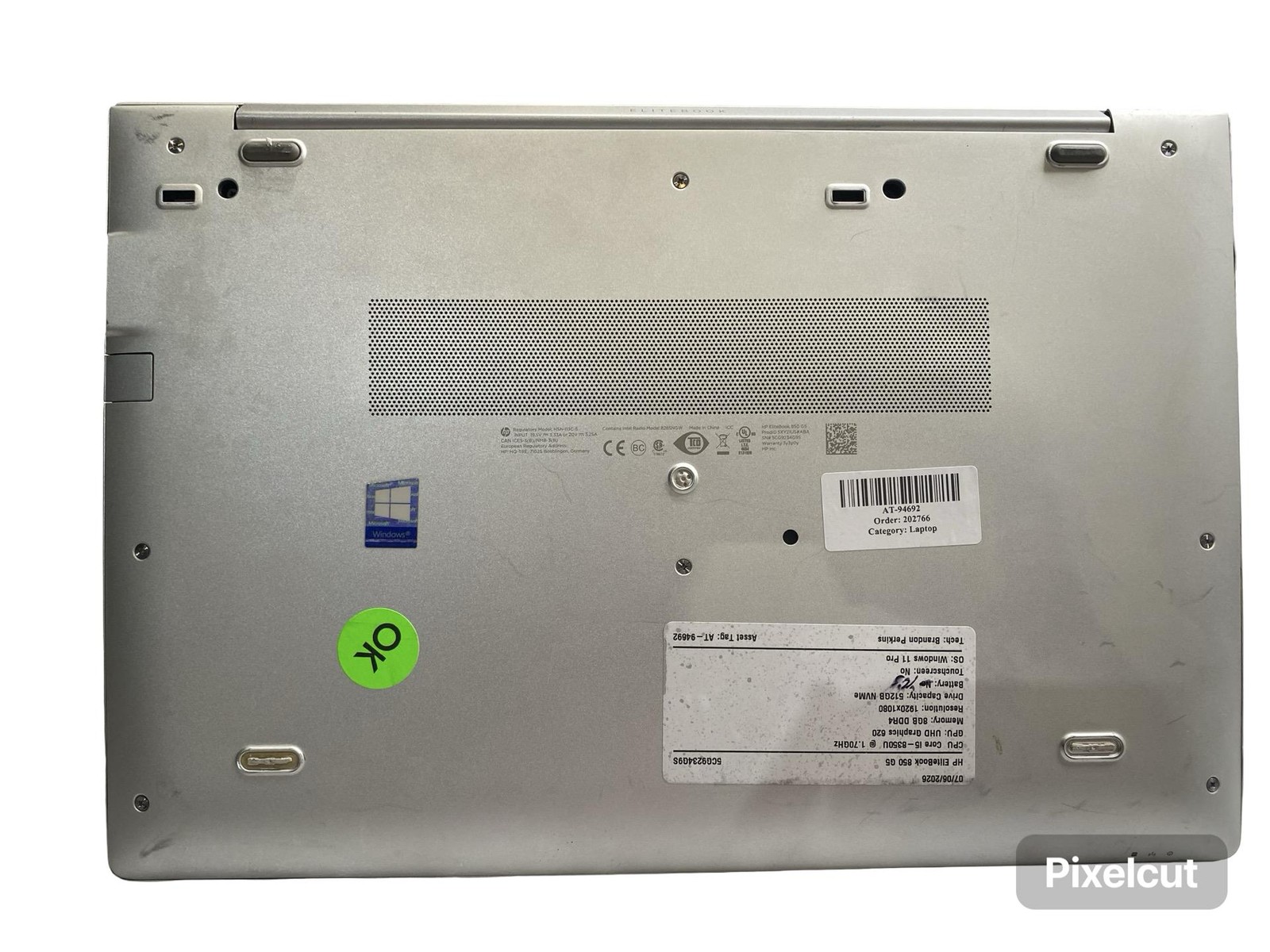 HP EliteBook 850 G8 i5 1145G7 16GB 512GB Win11Pro Laptop Grade C w/Battery