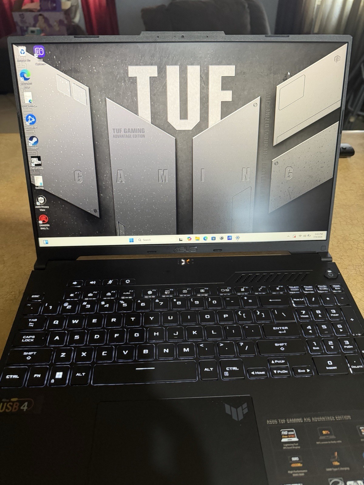 ASUS TUF Gaming A16 16-inch 165Hz Gaming Laptop FHD, AMD Ryzen 7, 16GB RAM