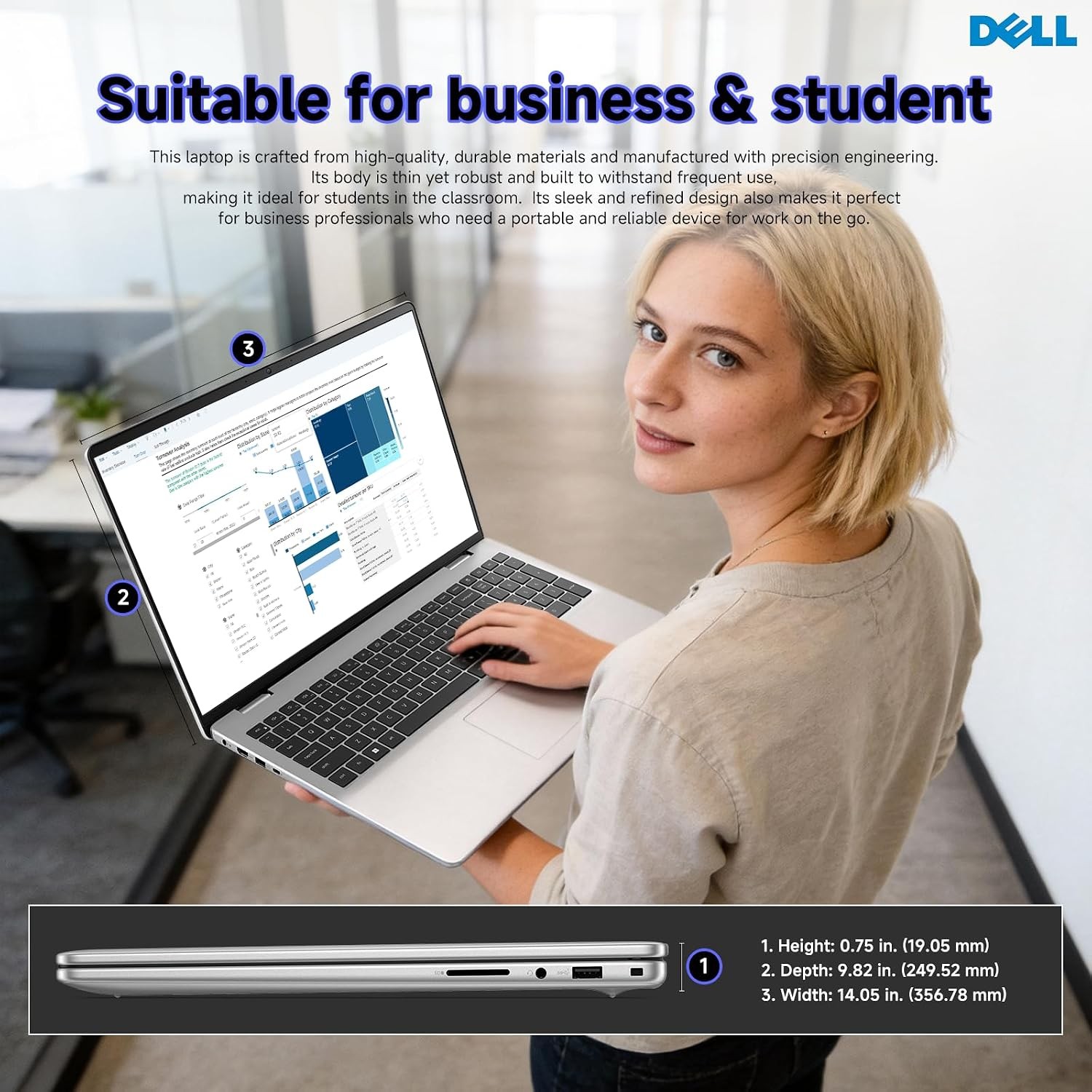 Dell 16 DC16251 FHD+ Touchscreen Laptop, Intel 10-Core Core 7 150U 32 GB 1 TB